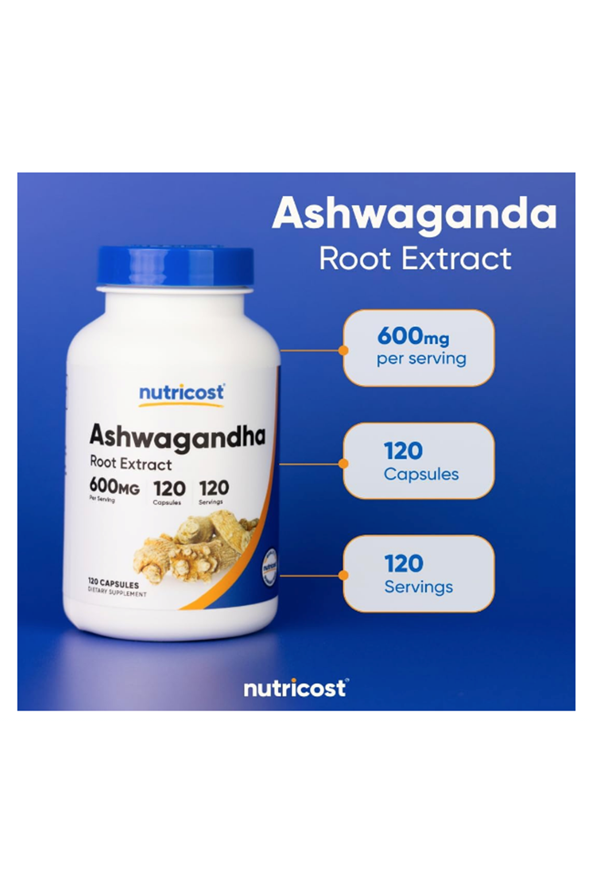Nutricost  Asvaganda Root Extract  600mg, 120 Capsules.39.