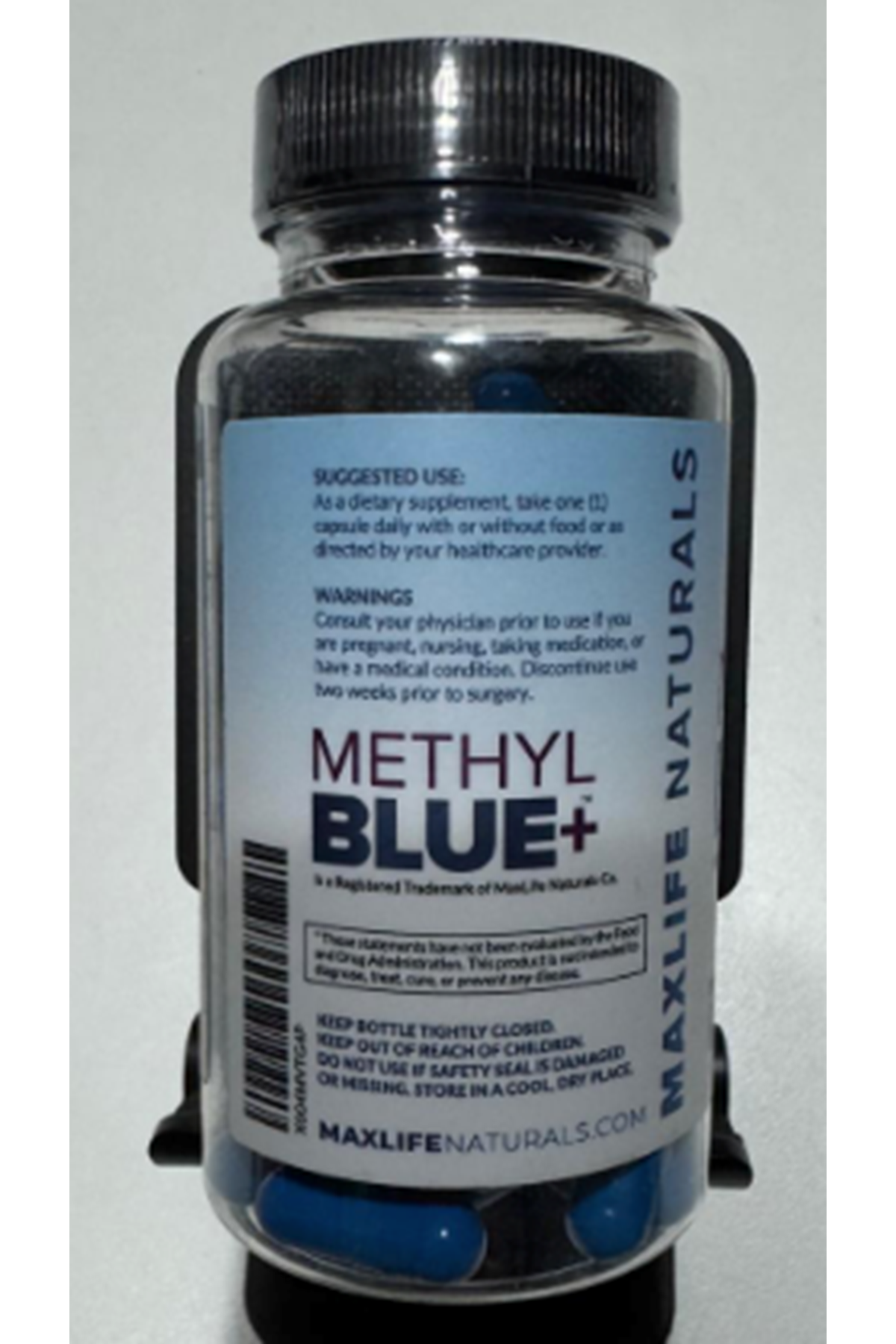 Maxlife Naturals Methylene Blue  12mg  with Enhanced Absorption Vitamin C Ester +  Glycine + NAC Longevity - 60 Capsul.Abd.43.