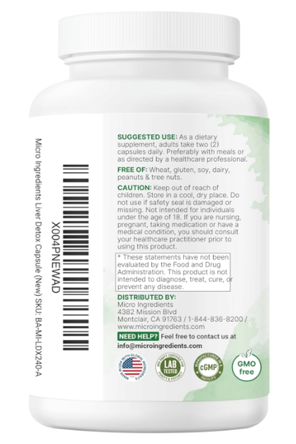 Micro Ingredients  Liver Advanced+ 240 Veggie Capsul. 20-in-1 Complex with Milk Thistle, Dandelion, NAD, NAC, ALA, TUDCA, Glutathione, Artichoke, Turmeric, Astragalus