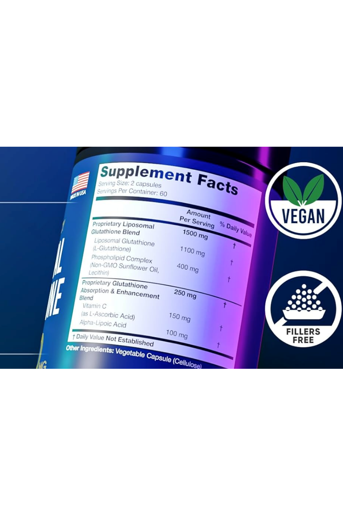 Alpha Flow Liposomal Glutathione 120 Capsul  Glutathione Liposomal with VIT C + Phospholipid Antioxidant Complex - Liver Detox and Immune Support.