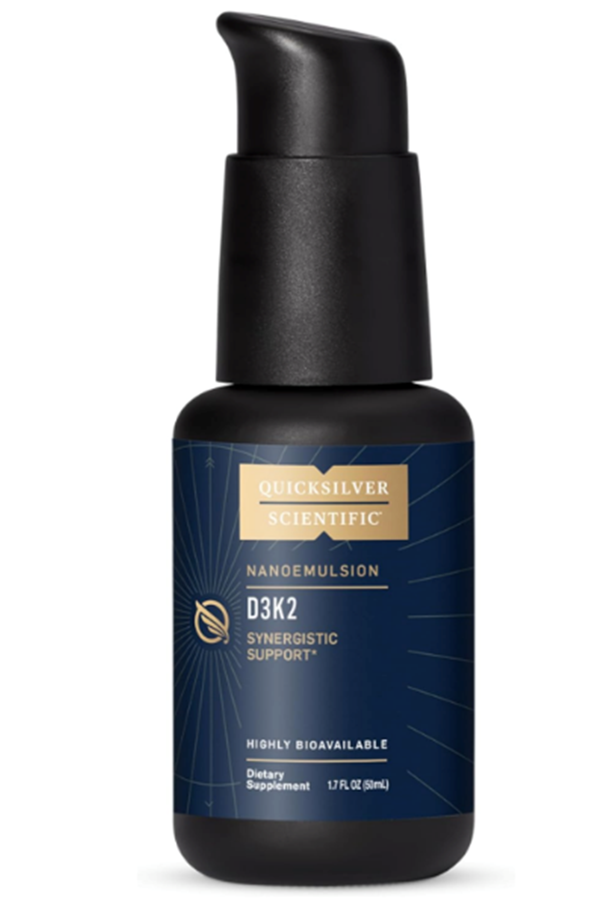 Quicksilver Scientific Nanoemulsified - Emulsified 50ML Vitamin D3 + K2 MK7 Liposomal for Heart, Bone Health + Immune Support - Bioactive 2500IU for Enhanced Absorption .