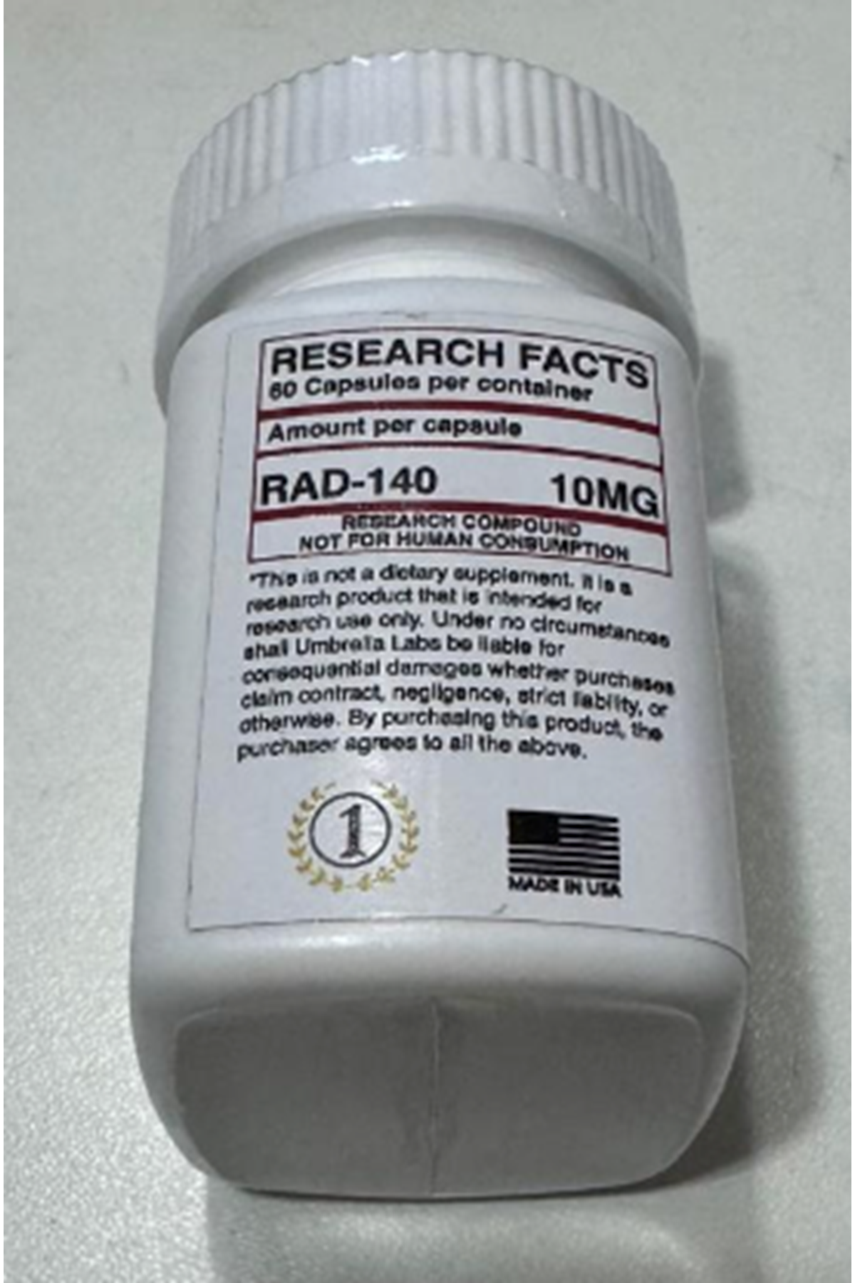 Umbrella RAD 140 Testolone YENİ AMBALAJ 60 Capsul.(ORIJINALLİK HOLOGRAMI  VARDIR).Abd Menşei.57.