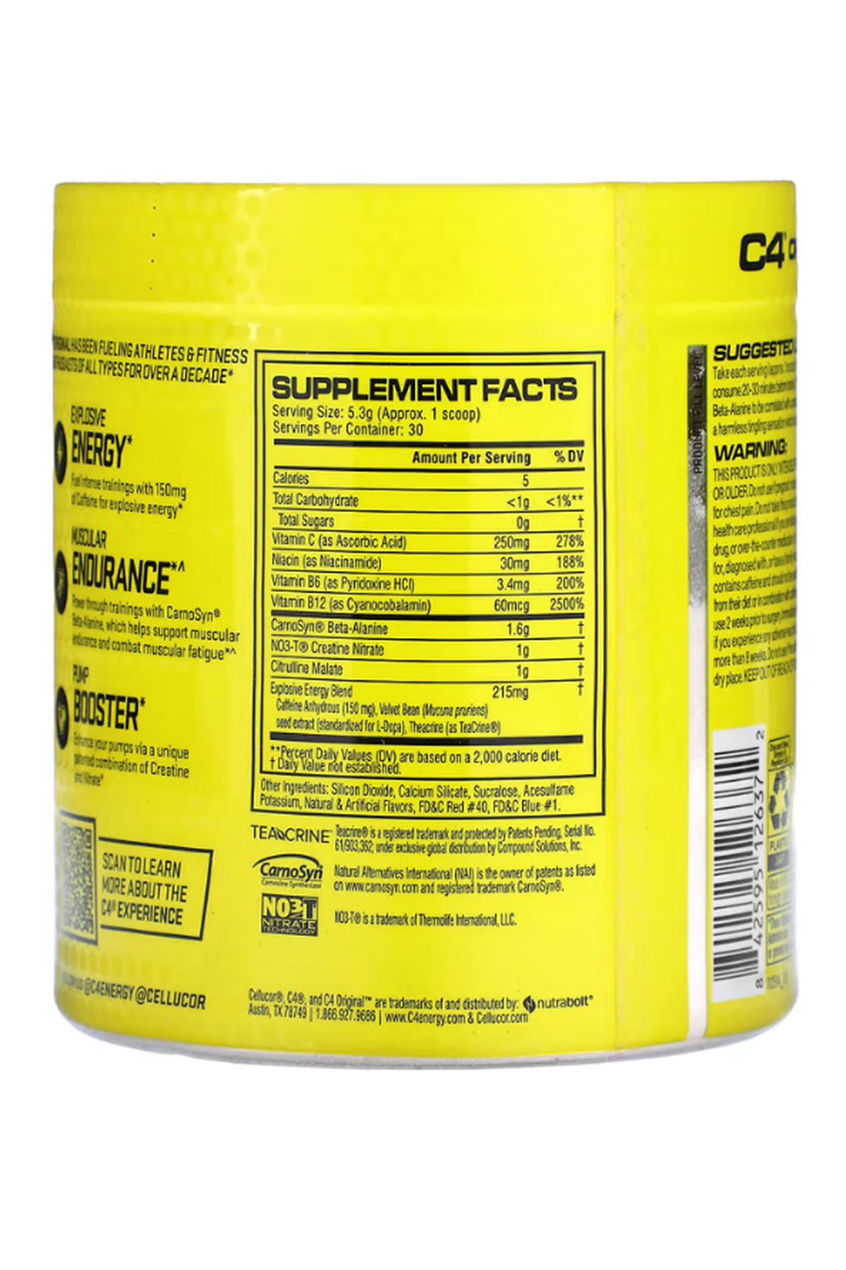 Cellucor, C4 Original, Pre-Workout 30 Servis. Orj Abd Version, Avrupa Version değildir.55.