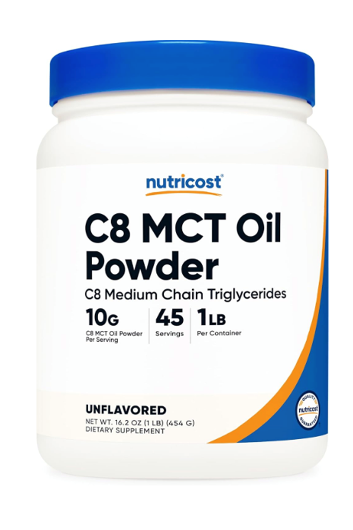 Nutricost C8 MCT Oil Powder 1LB (16.2oz) - 95% C8 MCT Oil 454gr.