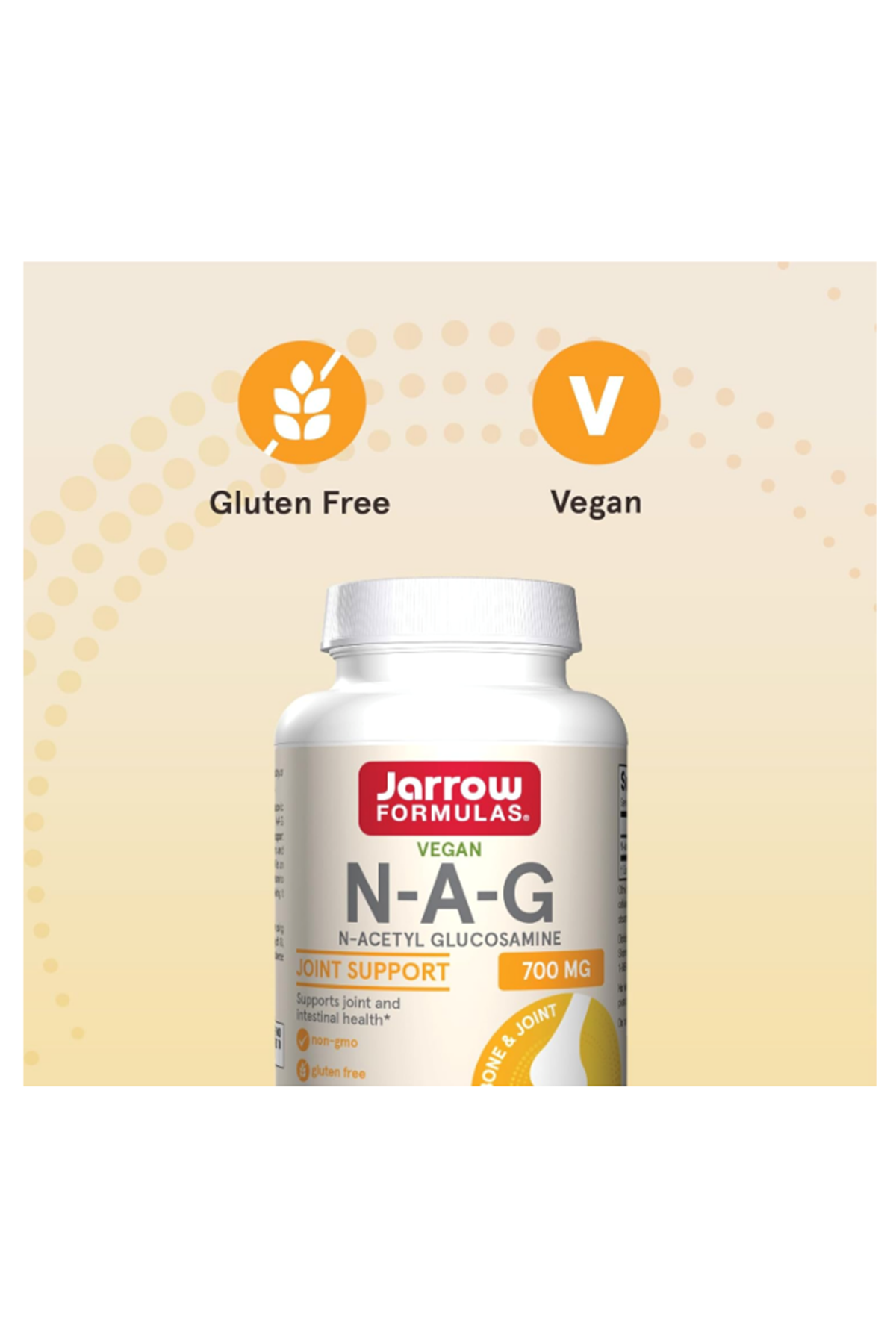 Jarrow Formulas® N-A-G 700mg (Özelsporcugıdaların'dan !!) N-Acetyl Glucosamine, Acetylated Form of Glucosamine Joint Support, 120 Veggie Capsul.