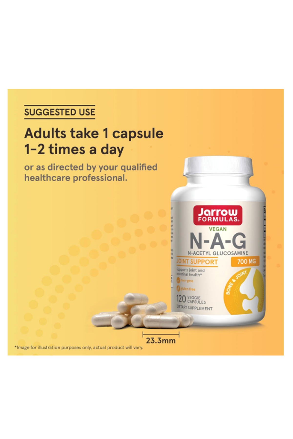 Jarrow Formulas® N-A-G 700mg (Özelsporcugıdaların'dan !!) N-Acetyl Glucosamine, Acetylated Form of Glucosamine Joint Support, 120 Veggie Capsul.