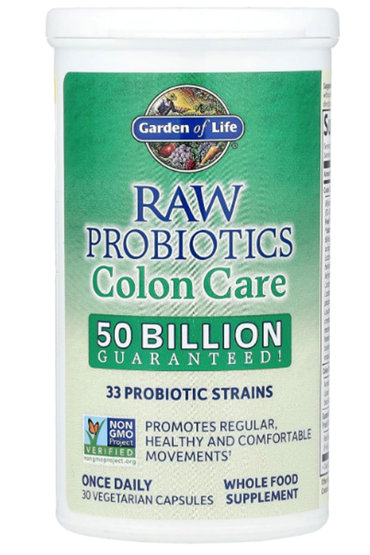 Garden of Life Probiotics for Women and Men 30 Capsul- Raw Probiotics Colon Care 50 Billion CFU and Enzymes, Shelf Stable Once Daily Acidophilus Probiotic for Regularity and Immune Health.