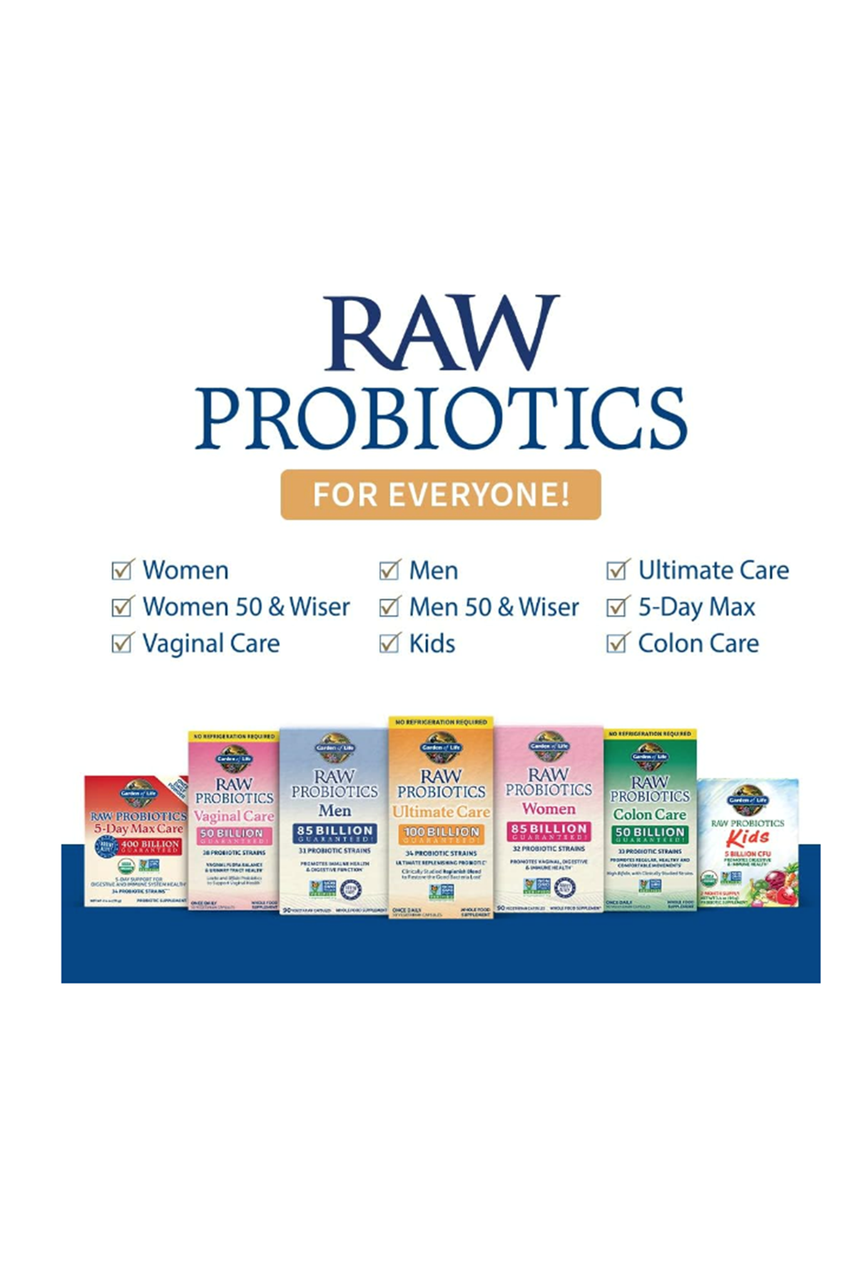 Garden of Life Probiotics for Women and Men 30 Capsul- Raw Probiotics Colon Care 50 Billion CFU and Enzymes, Shelf Stable Once Daily Acidophilus Probiotic for Regularity and Immune Health.