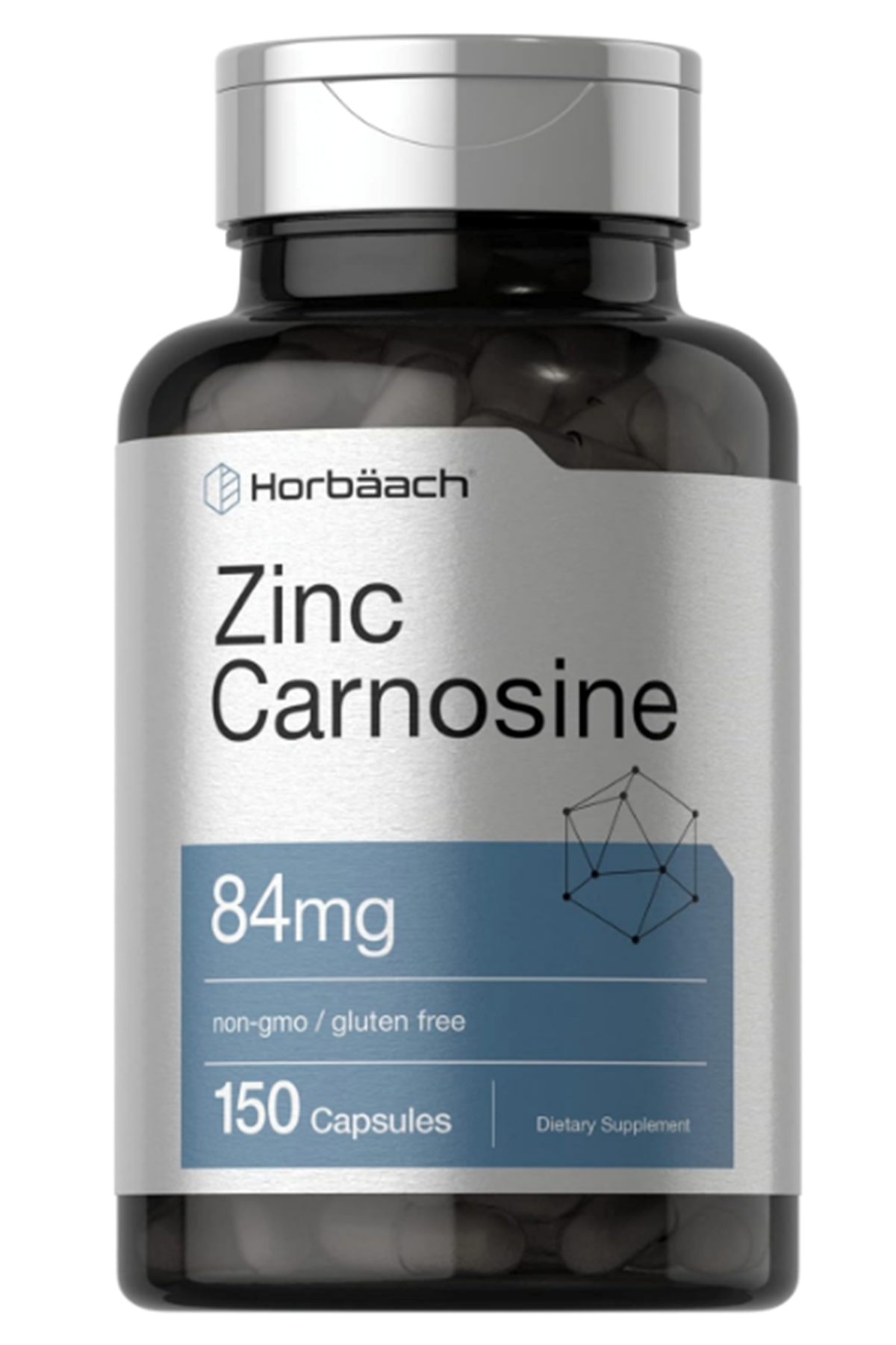 Horbäach Zinc Carnosine Supplement  84mg   150  Quick-Release Capsul  Non-GMO  Gluten Free.