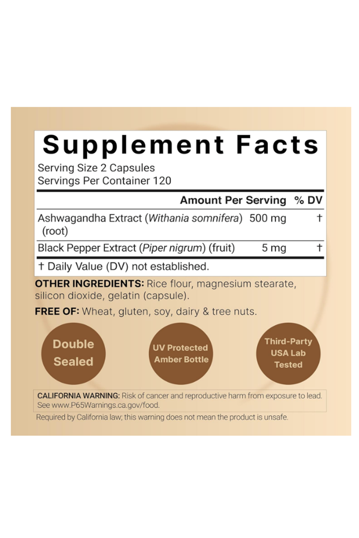 NatureBell Ashwagandha+ with Black Pepper Extract, 240 Capsules.Made ın Usa.