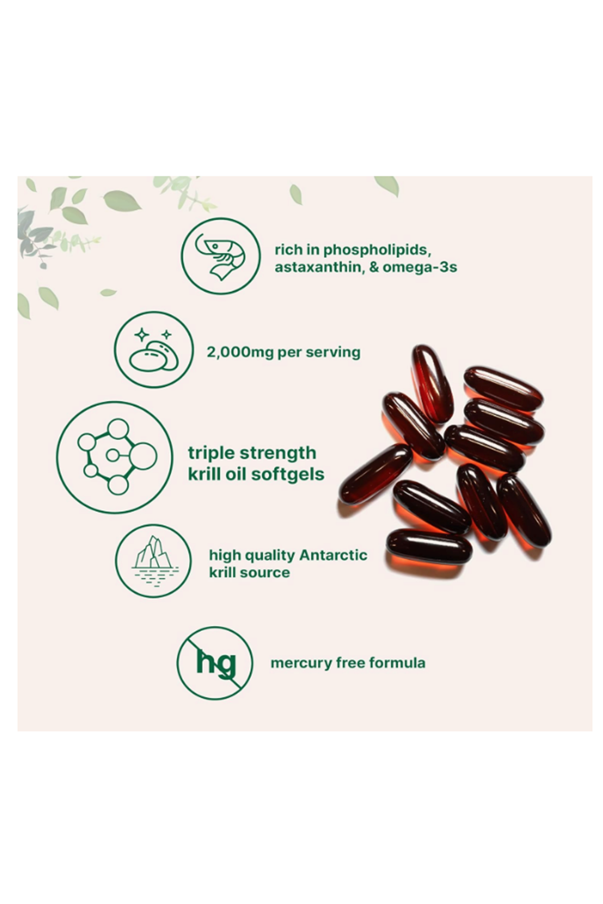Micro Ingredients Antarctic Krill Oil 2,000mg  240 Softgels, Triple Strength, Rich in Omega-3s EPA, DHA  Natural Astaxanthin, Immune System  Brain Health.