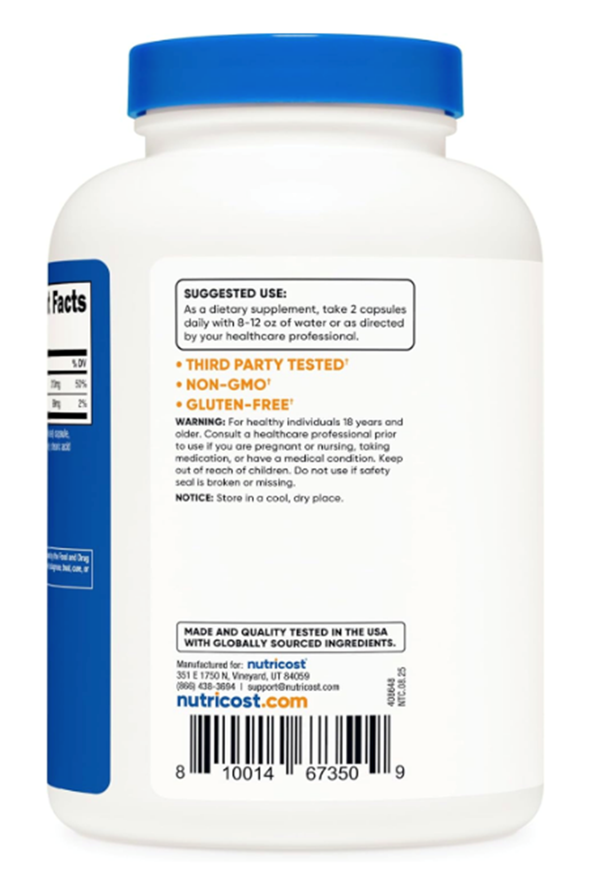 Nutricost Potassium (99 mg) Magnezium (210 mg) Citrates, 240 Capsules - Non-GMO, Gluten Free.
