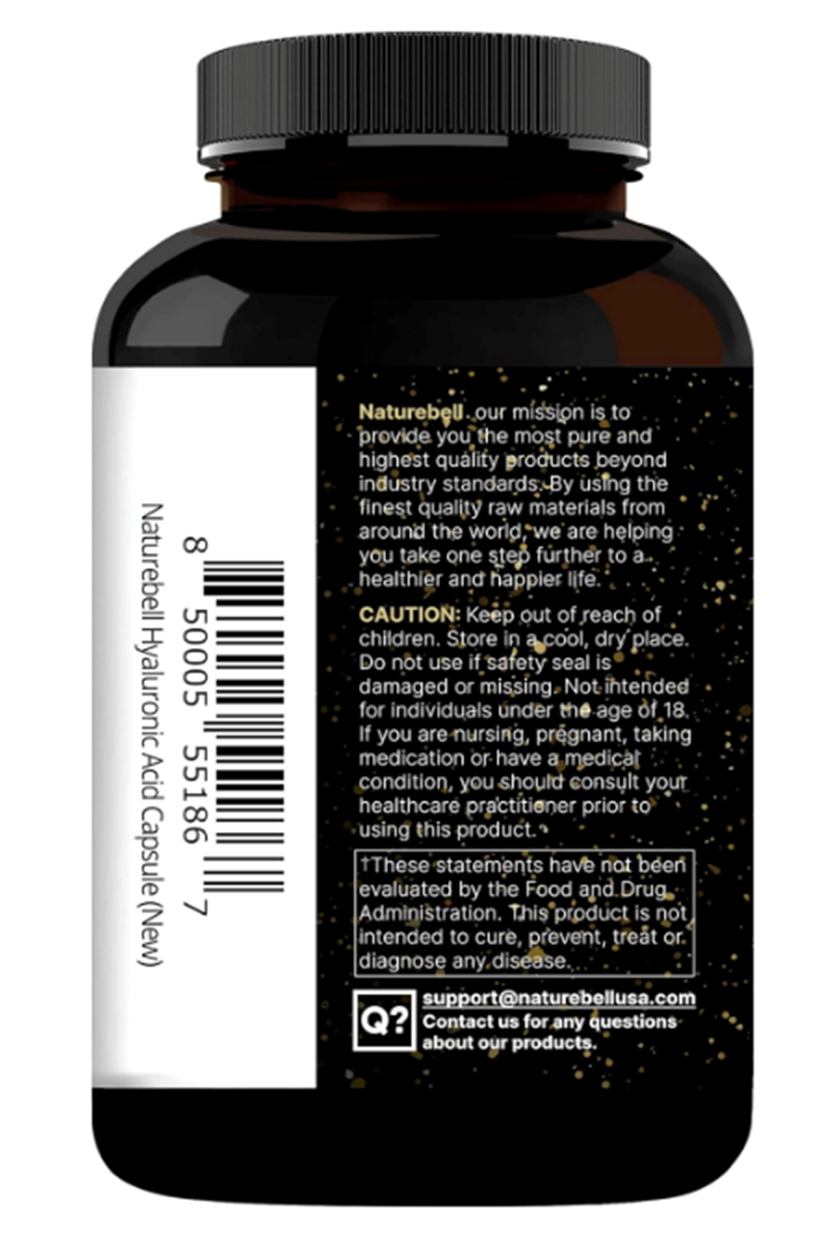 NatureBell Hyaluronic Acid 250mg - 240 Capsules - 250mg Hyaluronic Acid, 5000mcg Biotin & 25 mg Vitamin C.