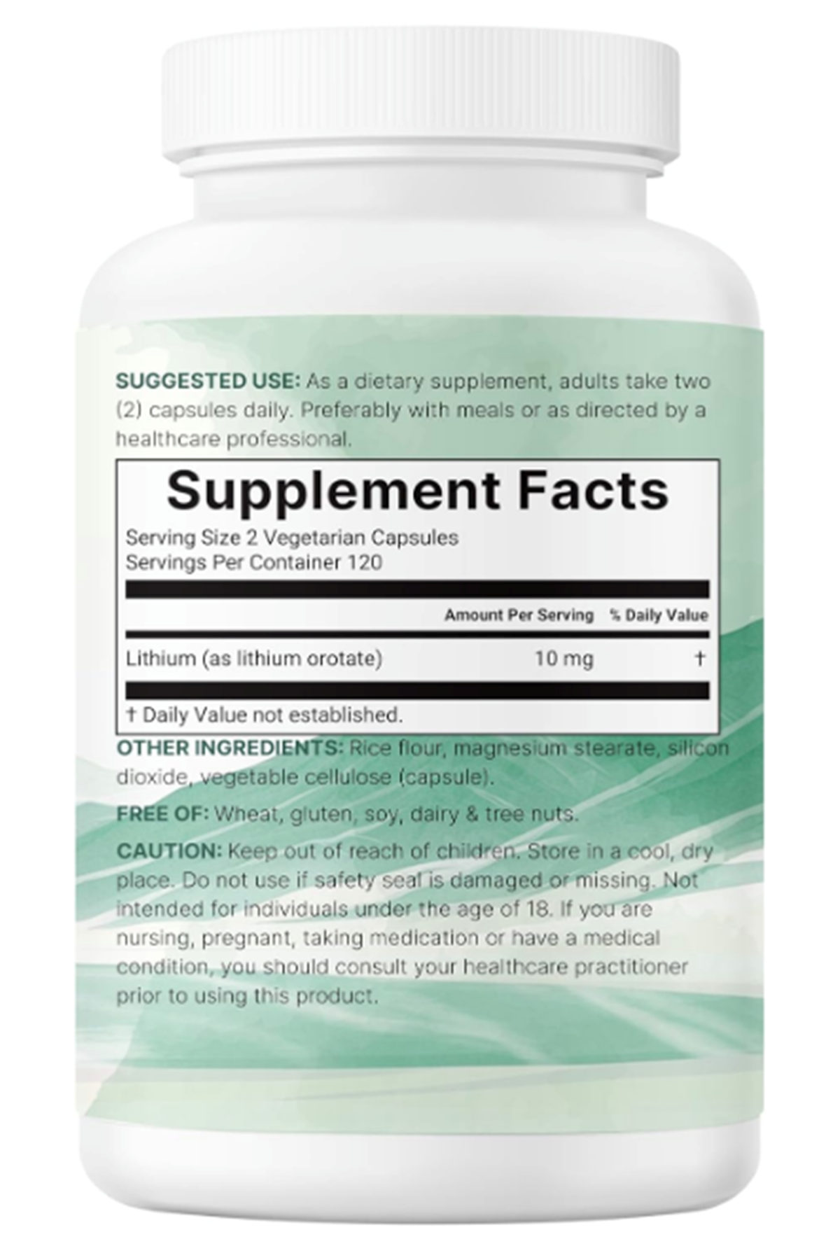 Micro Ingredients Lithium Orotate 10mg, (1 capsul 5mg) 240 Veggie Capsul  High Bioavailability Trace Mineral  Brain Mood Support