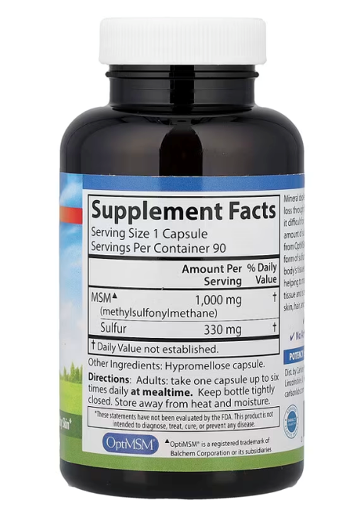 Carlson, MSM Sulfur, 90 Vegetarian Capsules.
