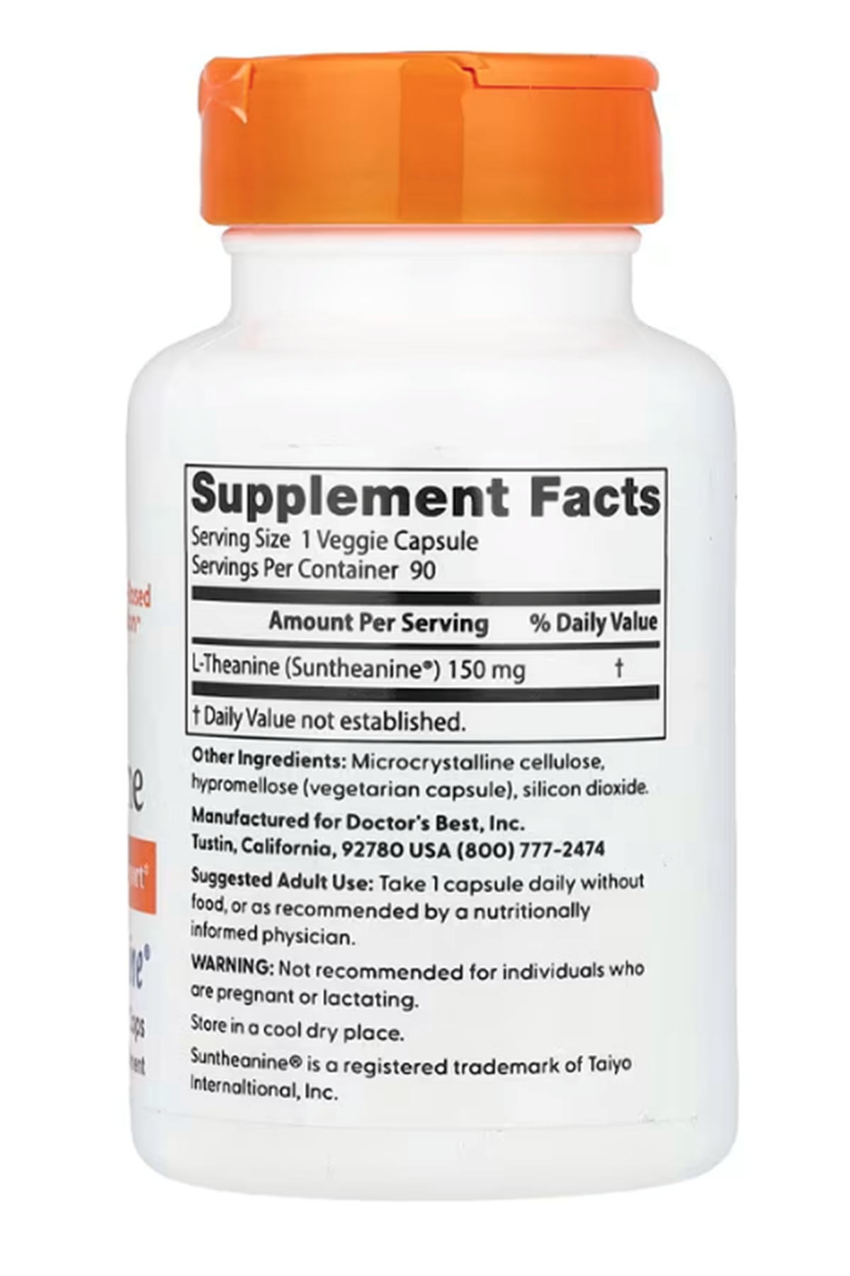 Doctor's Best (Ösg Özel Sporcu Gıdaları) L-Theanine with Suntheanine, 150 mg, 90 Veggie Capsul.50.