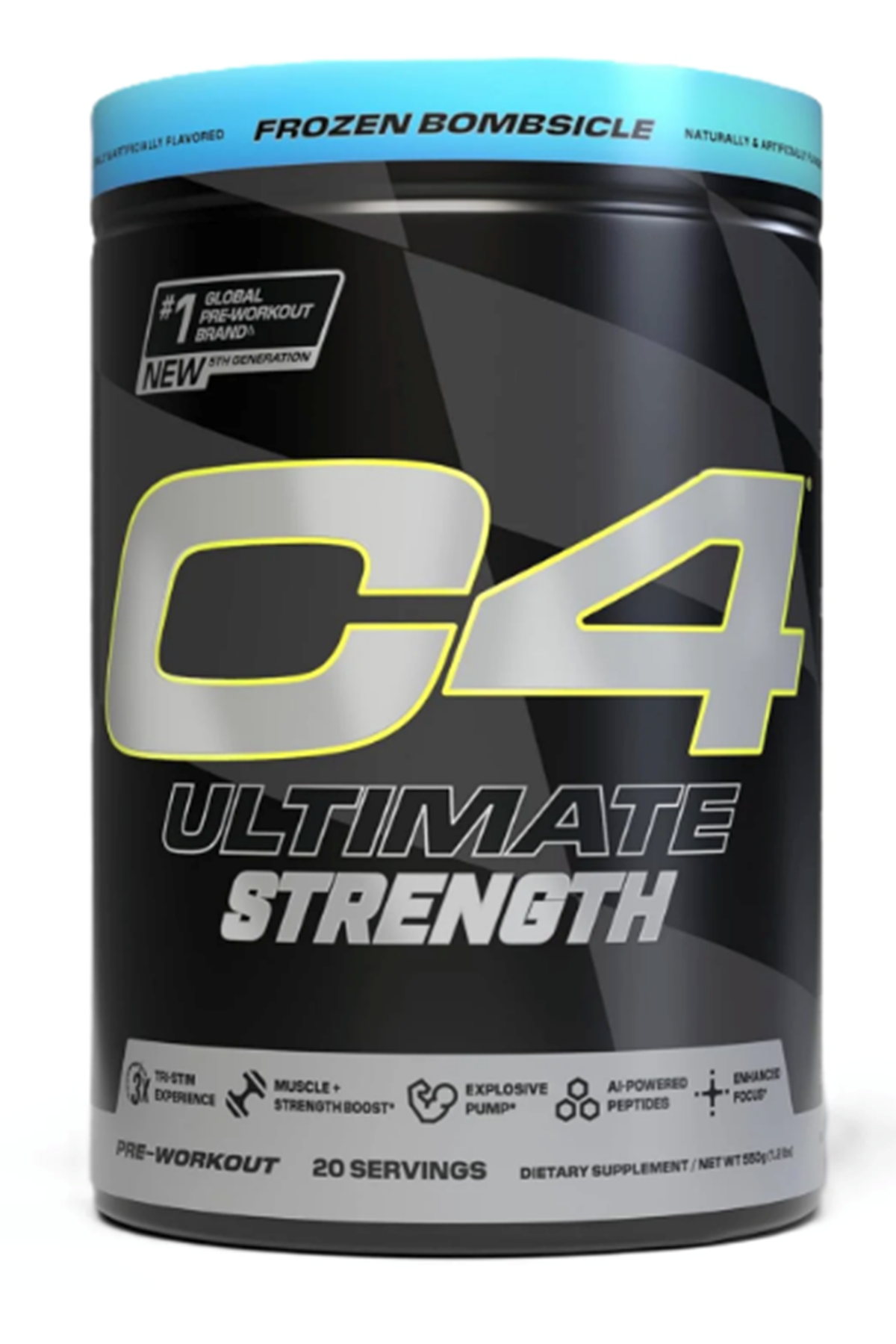 Cellucor C4 Ultimate Strength Pre Workout 20 Servis Tri-Stim Experience Caffeine+TeaCrine+Dynamine-Creatine Beta-Alanine.(Avrupa Değil.Amerikan İçeriktir)!!.
