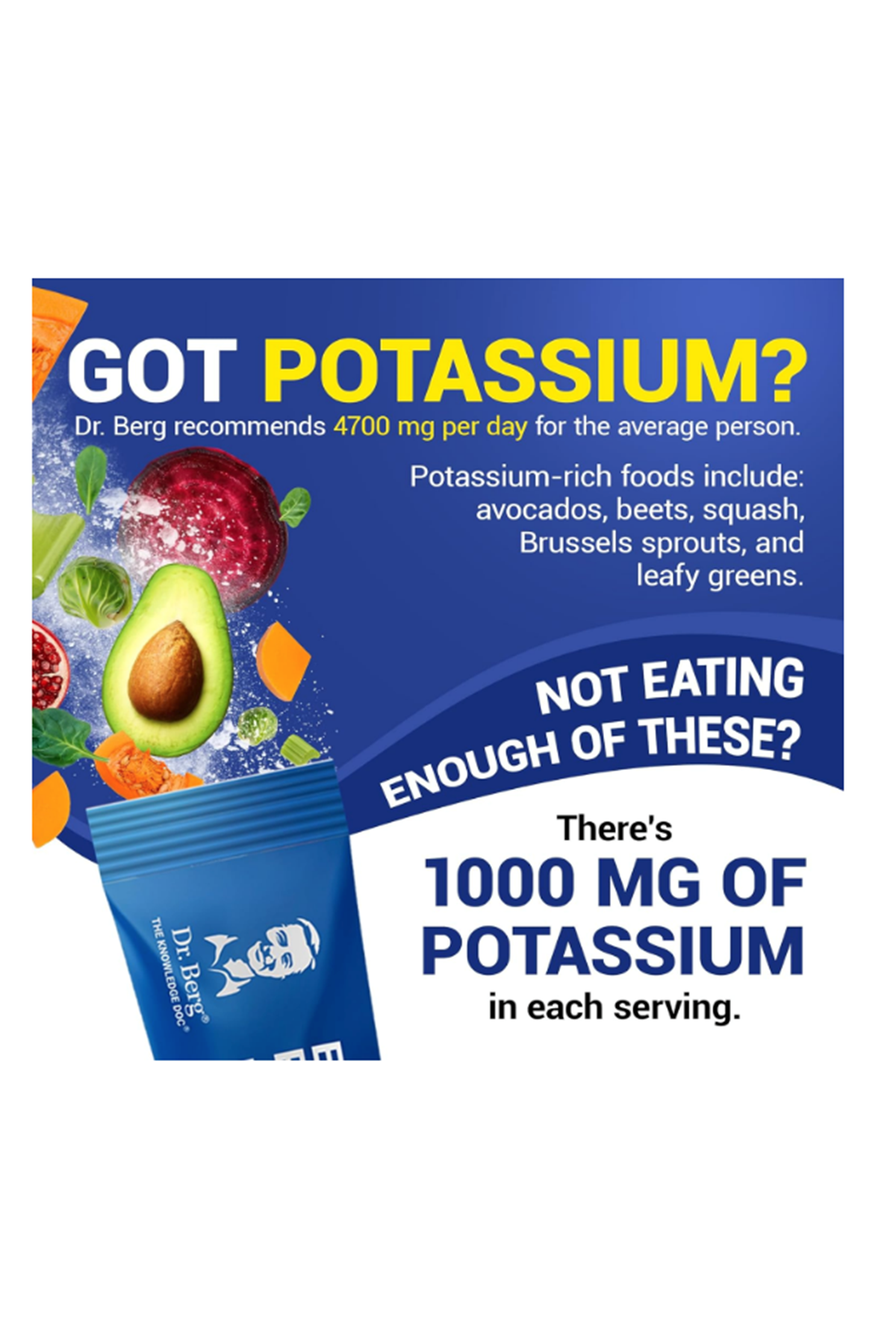 Dr. Berg  Electrolyte Powder Packets  Drink Mix - 27 Total Hydration Pouches Sugar Free - Keto No Sugar.