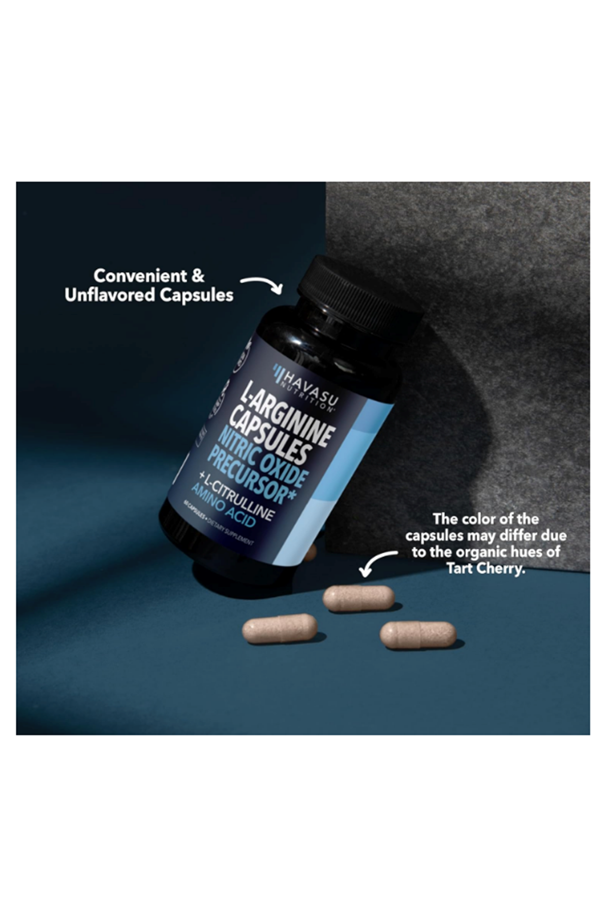 HAVASU NUTRITION L-Arginine 60 Capsules with L-Citrulline Tart Cherry- Nitric Oxide Supplement.Abd Best Seller !!.