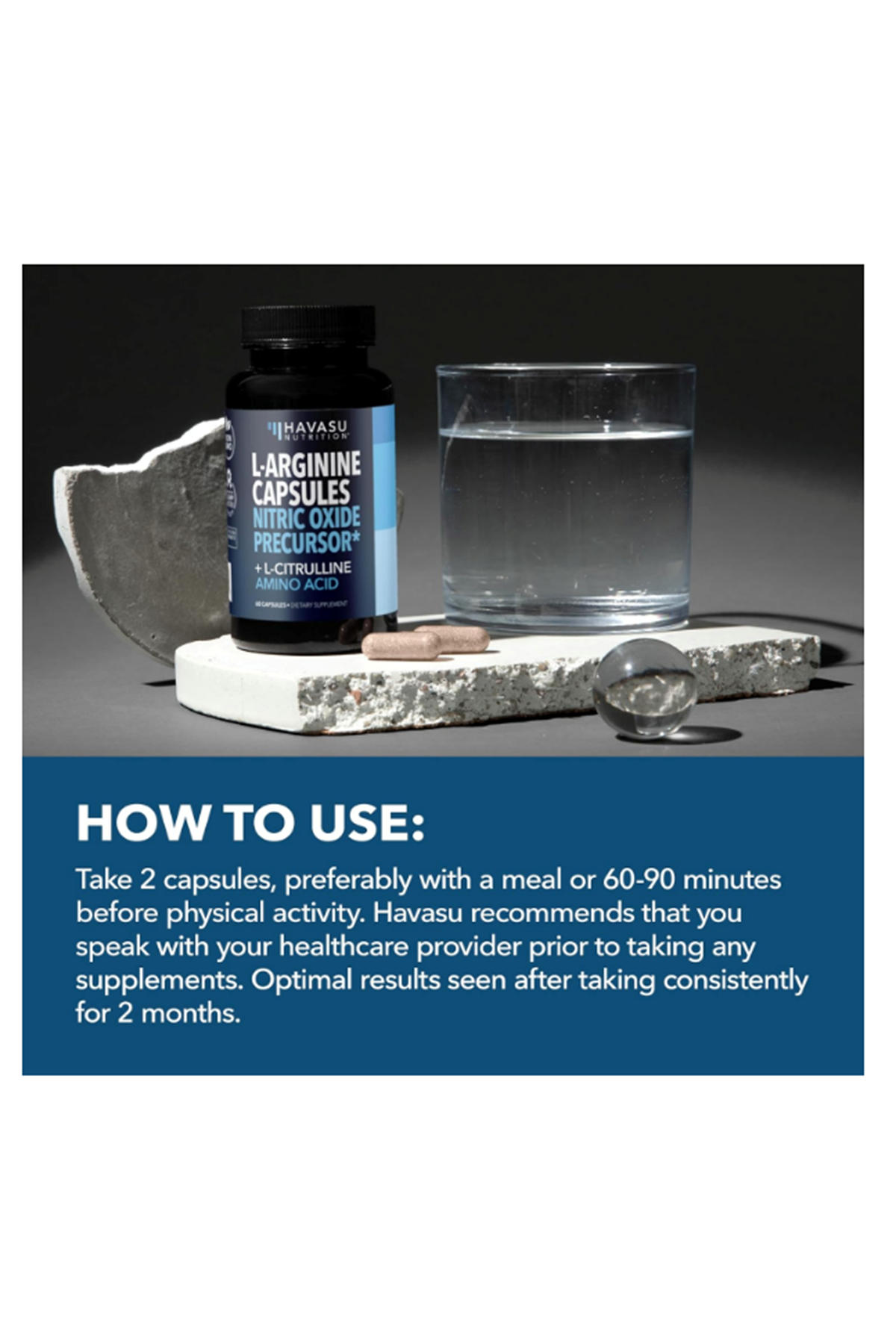 HAVASU NUTRITION L-Arginine 60 Capsules with L-Citrulline Tart Cherry- Nitric Oxide Supplement.Abd Best Seller !!.