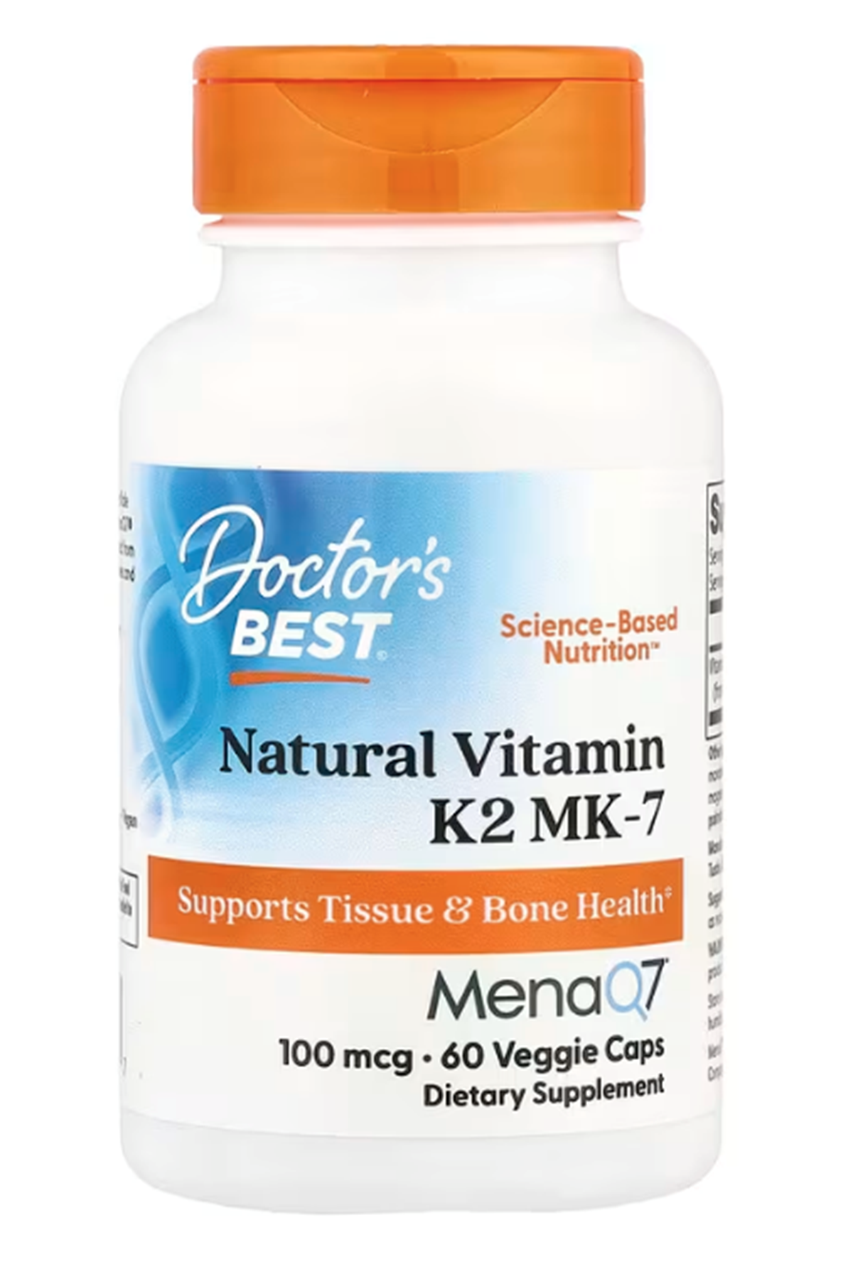 Doctor's Best, Natural Vitamin K2 MK-7 with MenaQ7, 100 mcg, 60 Veggie Capsul.USA 41.
