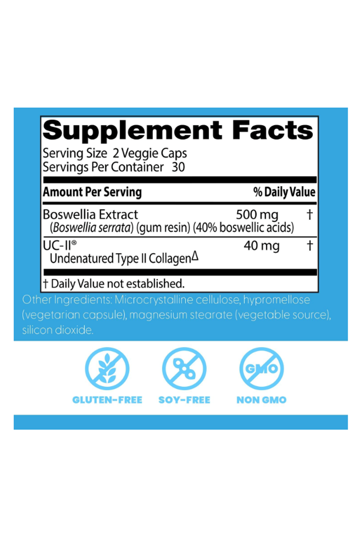 Doctors Best BioAvailable Boswellia + UC-II, Undenatured Type II Collagen Supports Joint Health,Gluten Free, 60 Veggie Caps.