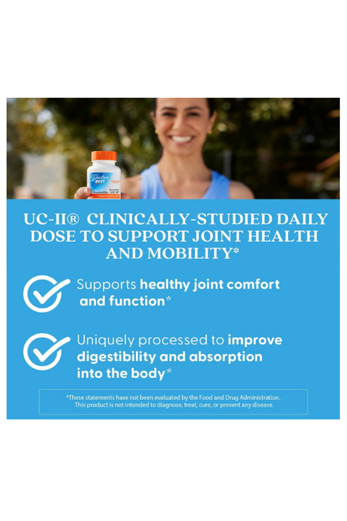 Doctors Best BioAvailable Boswellia + UC-II, Undenatured Type II Collagen Supports Joint Health,Gluten Free, 60 Veggie Caps.