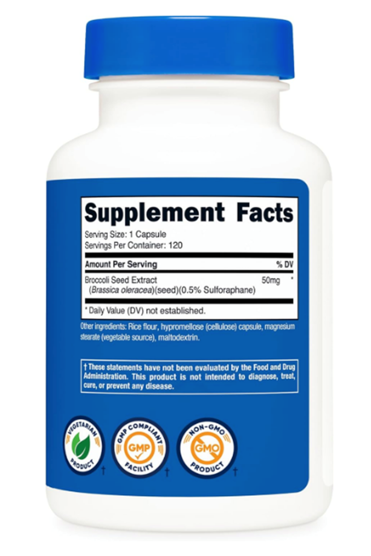 Nutricost Sulforaphane Glucosinolate (SGS) (120 Capsules) - 50 mg Broccoli Seed Extract Per Serving.