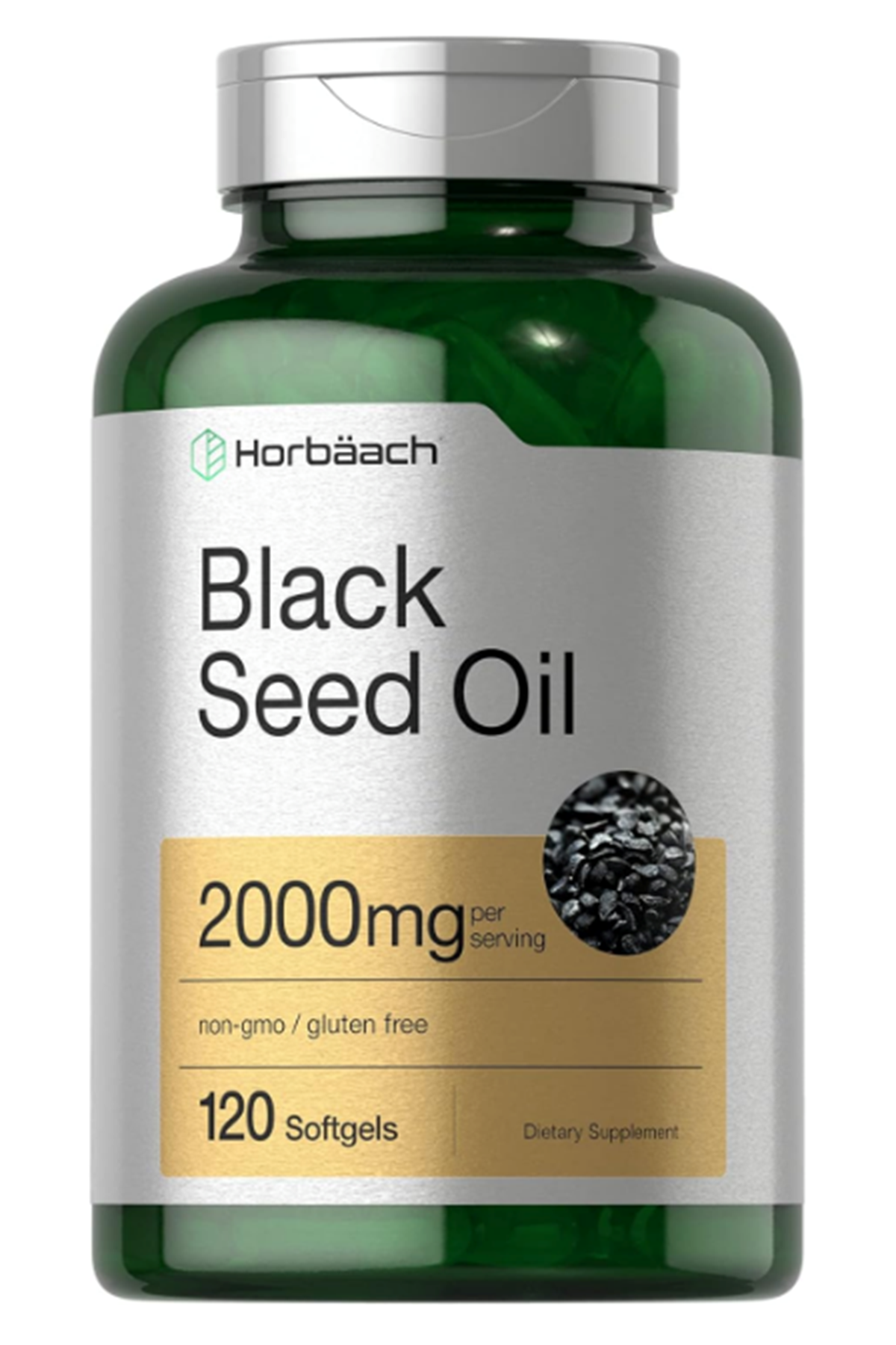 Horbaach Black Seed Oil Cold Pressed 120 Softgel  2000mg Omega 6 and 9  Nigella Sativa.