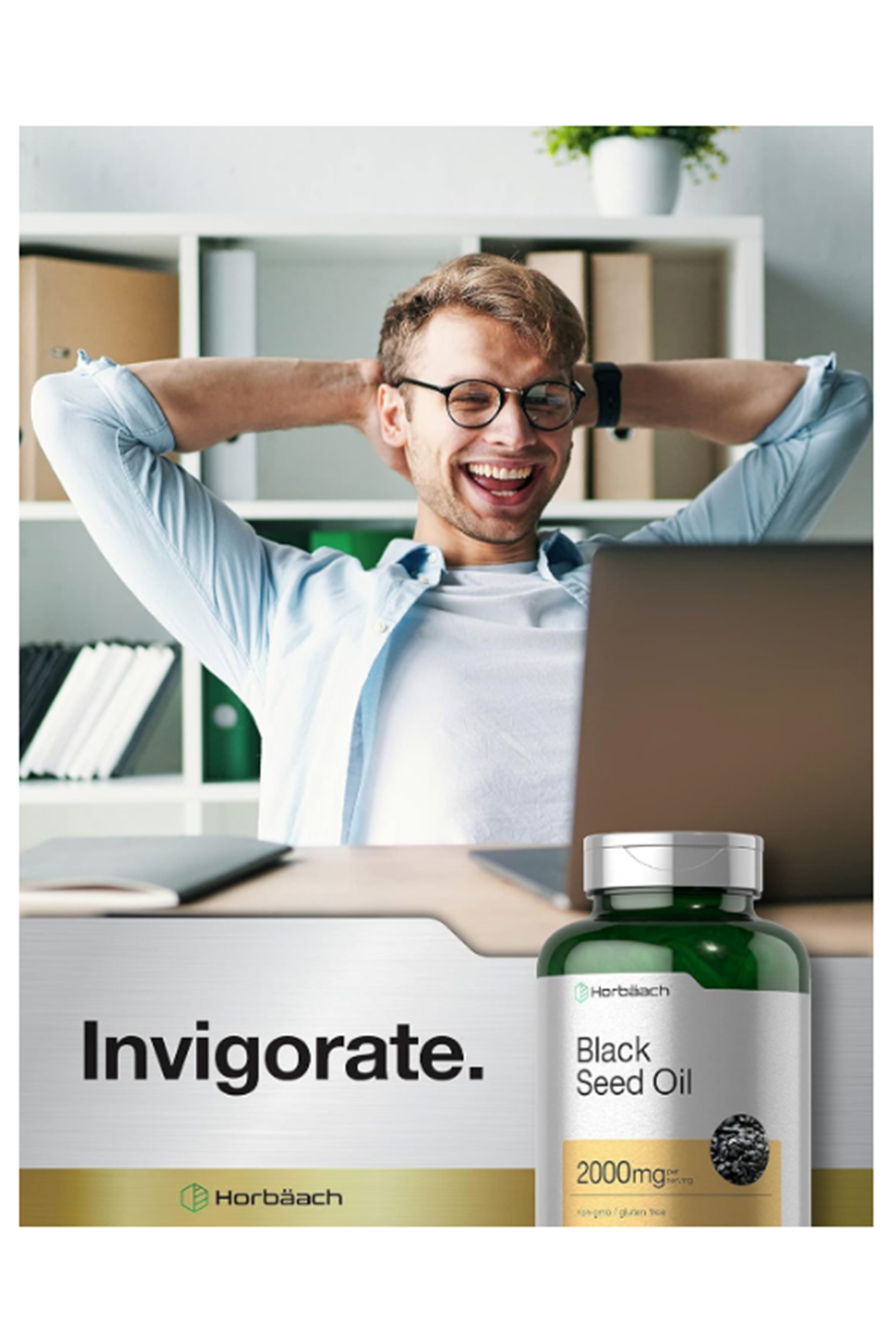 Horbaach Black Seed Oil Cold Pressed 120 Softgel  2000mg Omega 6 and 9  Nigella Sativa.