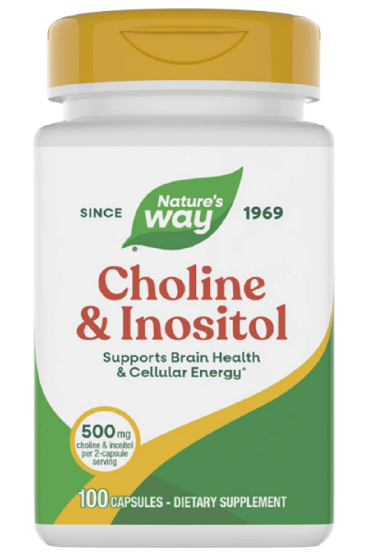 Nature's Way Choline & Inositol - 1000mg - Supports Brain Health  Cellular Energy - Choline Bitartrate - Gluten Free - 100 Capsul Usa Version 46.