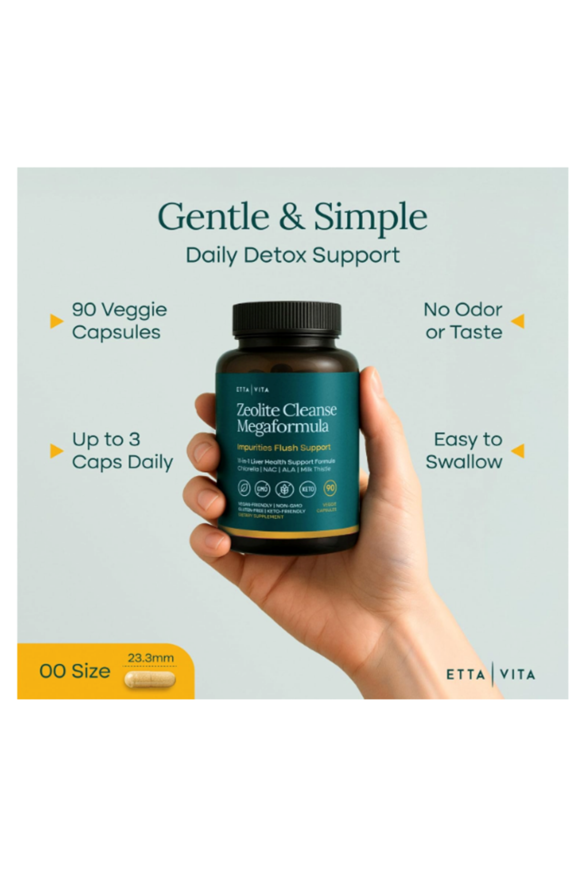 Etta Vita Zeolite Cleanse Liver Detox 90 Capsul Made ın Usa.
