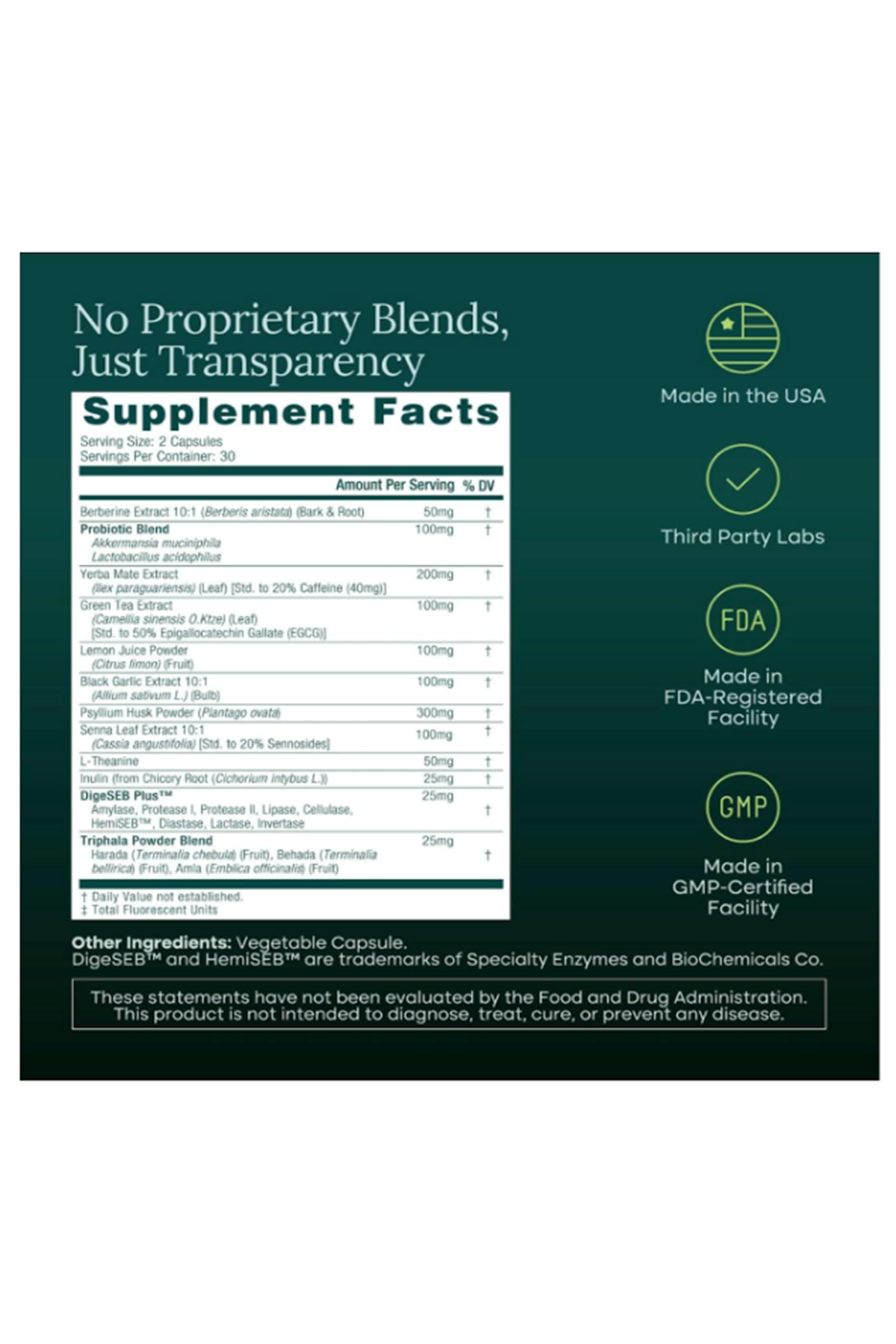 Etta Vita GLP-1 Colon Cleanse 60 Capsul Weight Loss  Energy - Appetite Suppressant  Fat Burner for women and men with Berberine, Yerba Mate, Psyllium Husk, Senna Leaf, Lemon, Black Garlic - Digestive Broom.Made ın Usa.