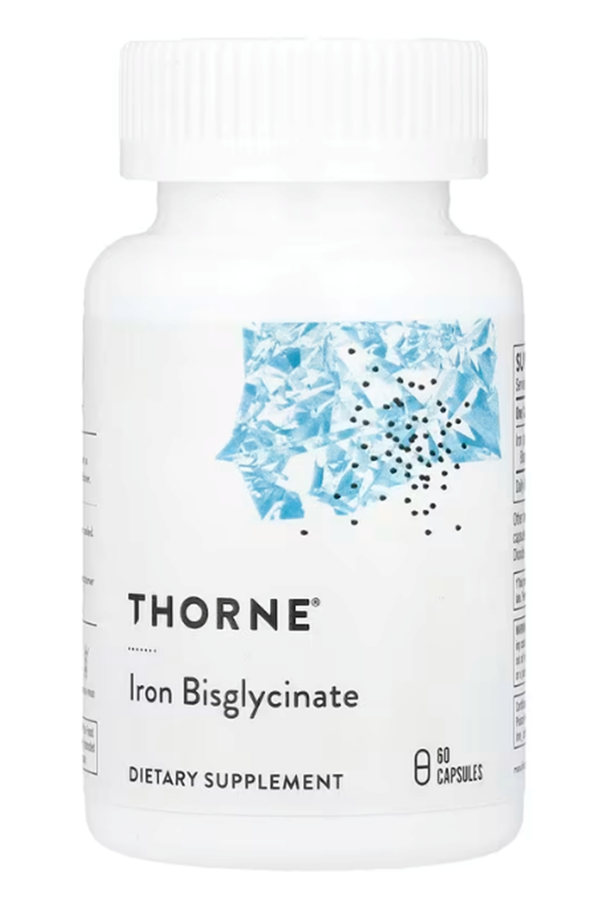 Thorne, Iron Bisglycinate, 60 Capsules (25 mg per Capsule).