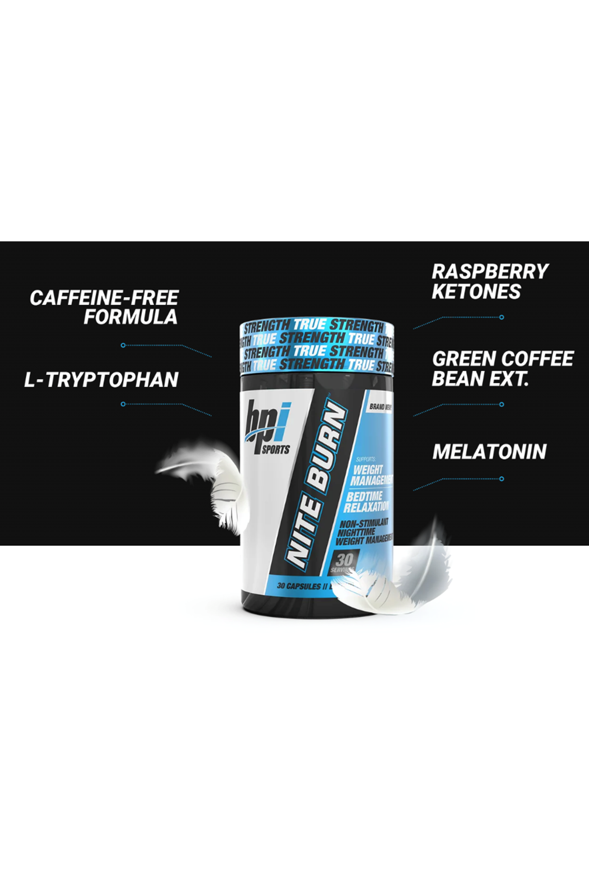 BPI Sports Nite Burn 640mg 30 Capsul Nighttime Fat Burner  Sleep Support – Keto-Friendly – Weight Loss, Relaxation, Boost Metabolism .