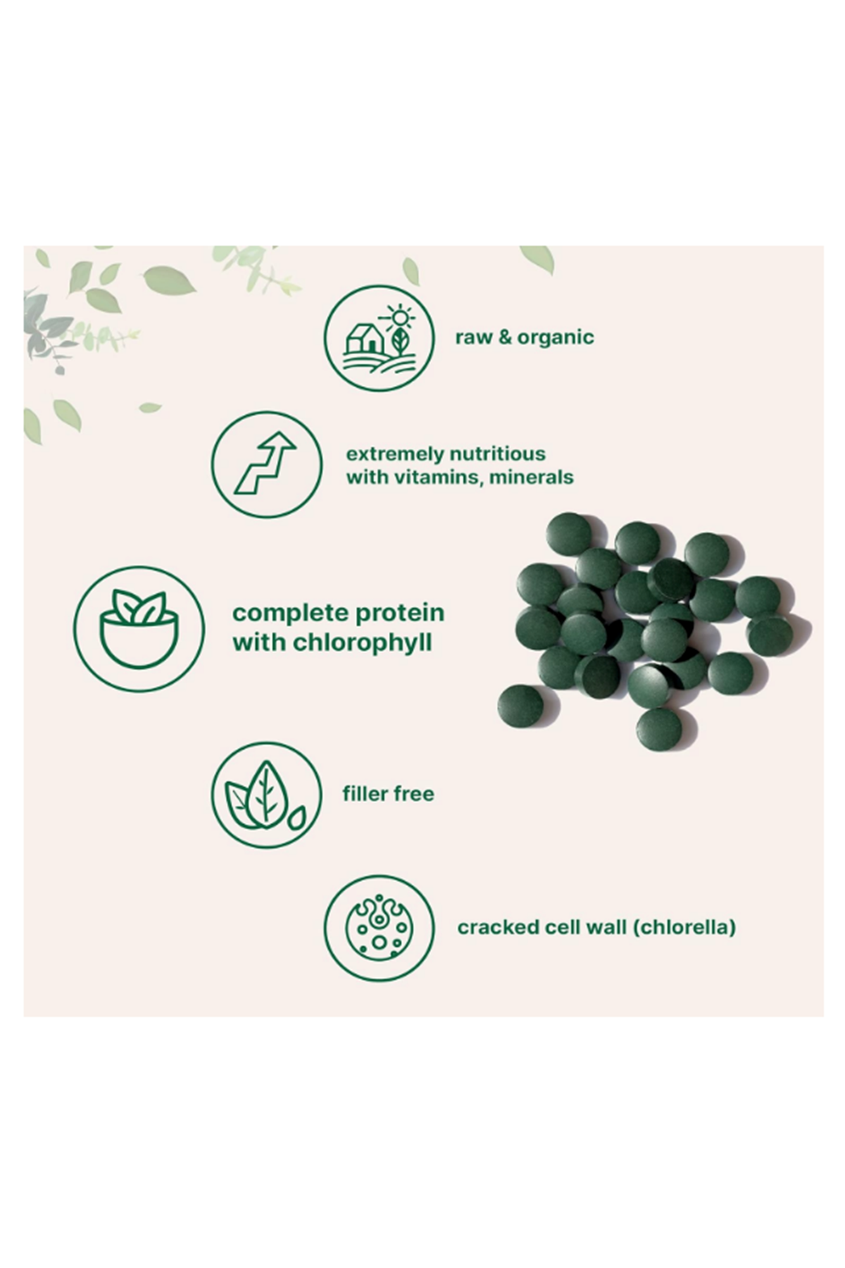 Micro Ingredients Organic Spirulina Chlorella Tablets, 3,000mg Per Serving, 720 Tablets.