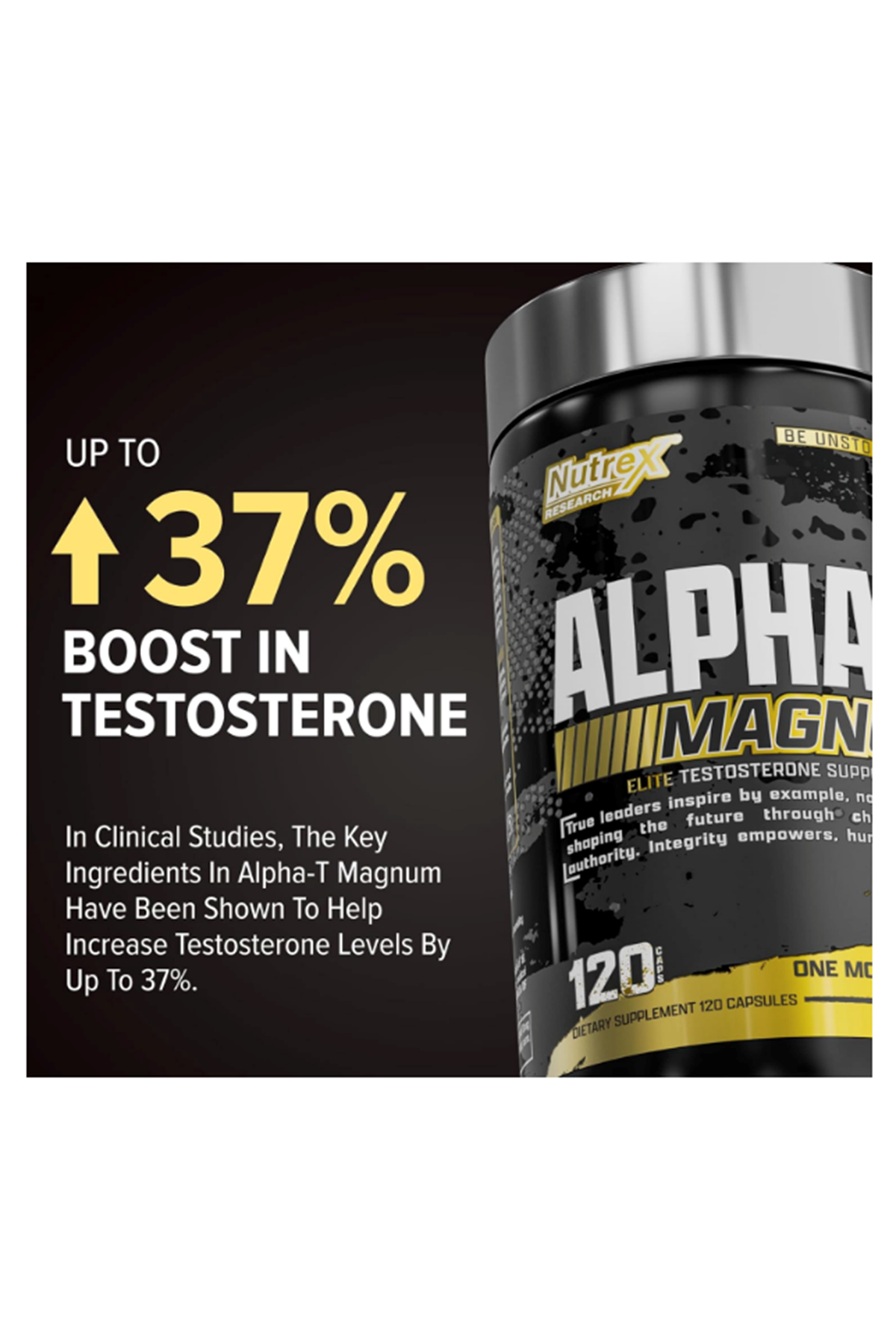 Nutrex Research Alpha-T Magnum Test 120 Capsul  Tonkat Ali, Fadogia Agrestis, Shilajit and Asvaganda  Muscle Builder for Strength, Growth  Hormone Balance.Made In Usa.