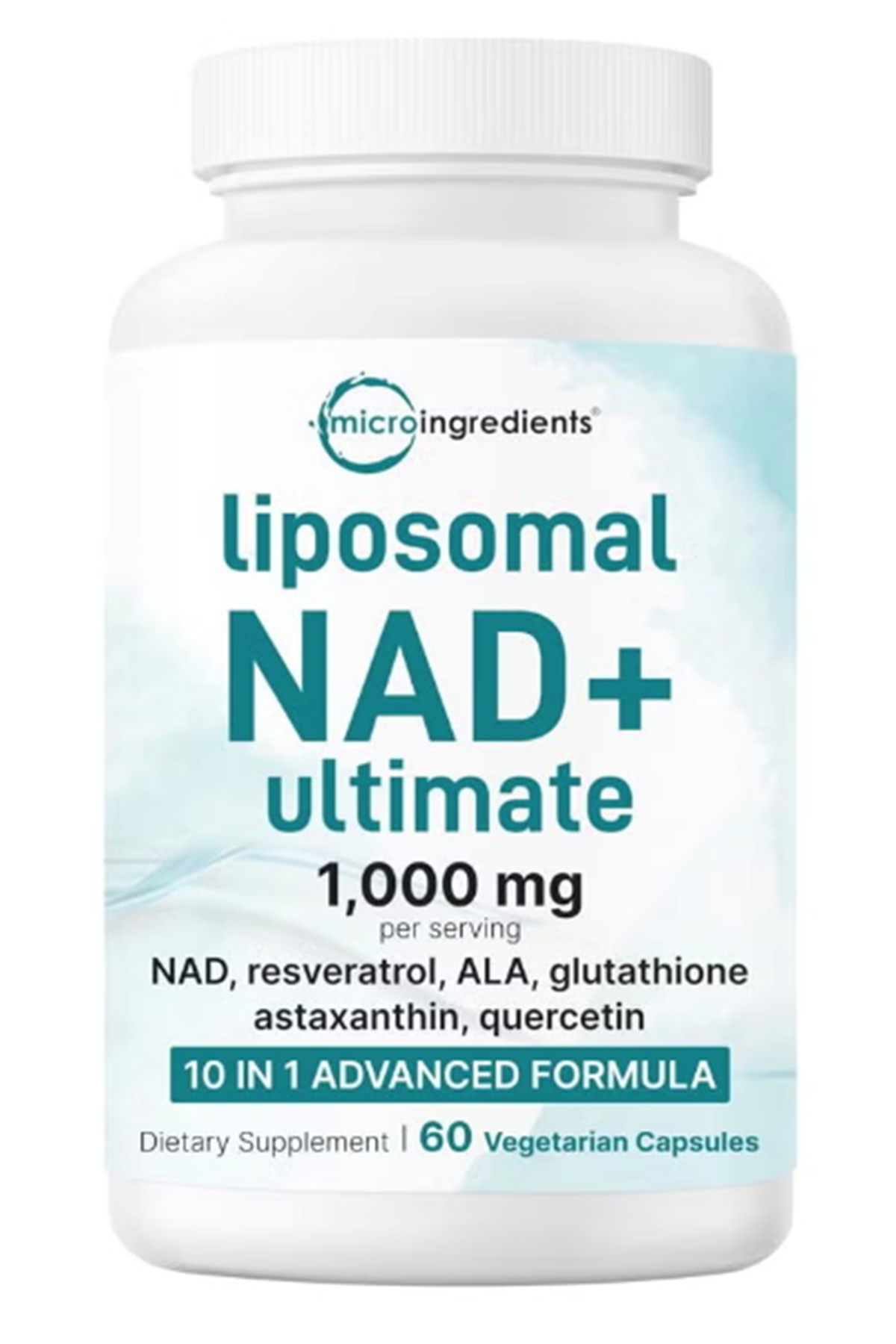 Micro Ingredients Liposomal NAD+ Ultimate  1000mg  60 Veggie Capsul NMN  Resveratrol, Glutathione,  Astaxanthin  for Women - Men.