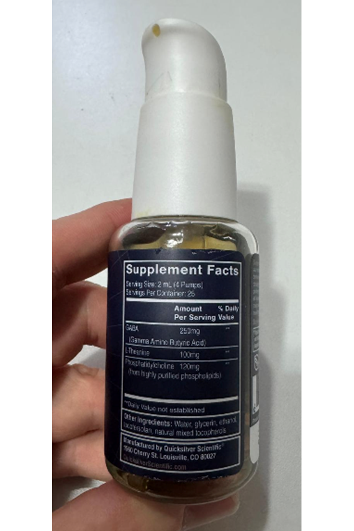 Quicksilver Scientific Liposomal GABA + L Theanine (GÜMRÜK MUAYENE NUMUNE ÜRÜNÜ)  (50ml).Made ın Usa.66.