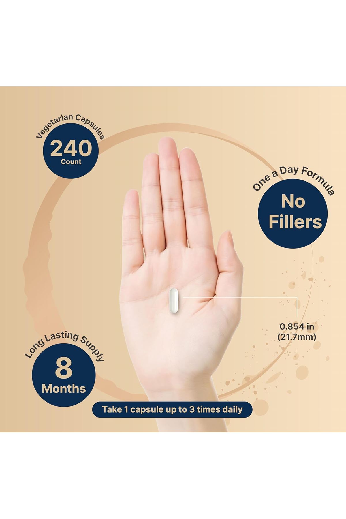 Naturebell Pure Magnesium Glycinate 500mg 240 Veggie Capsules with Fat Soluble Vitamin C, Veggie Capsules – 3rd Party Tested.USA.43.