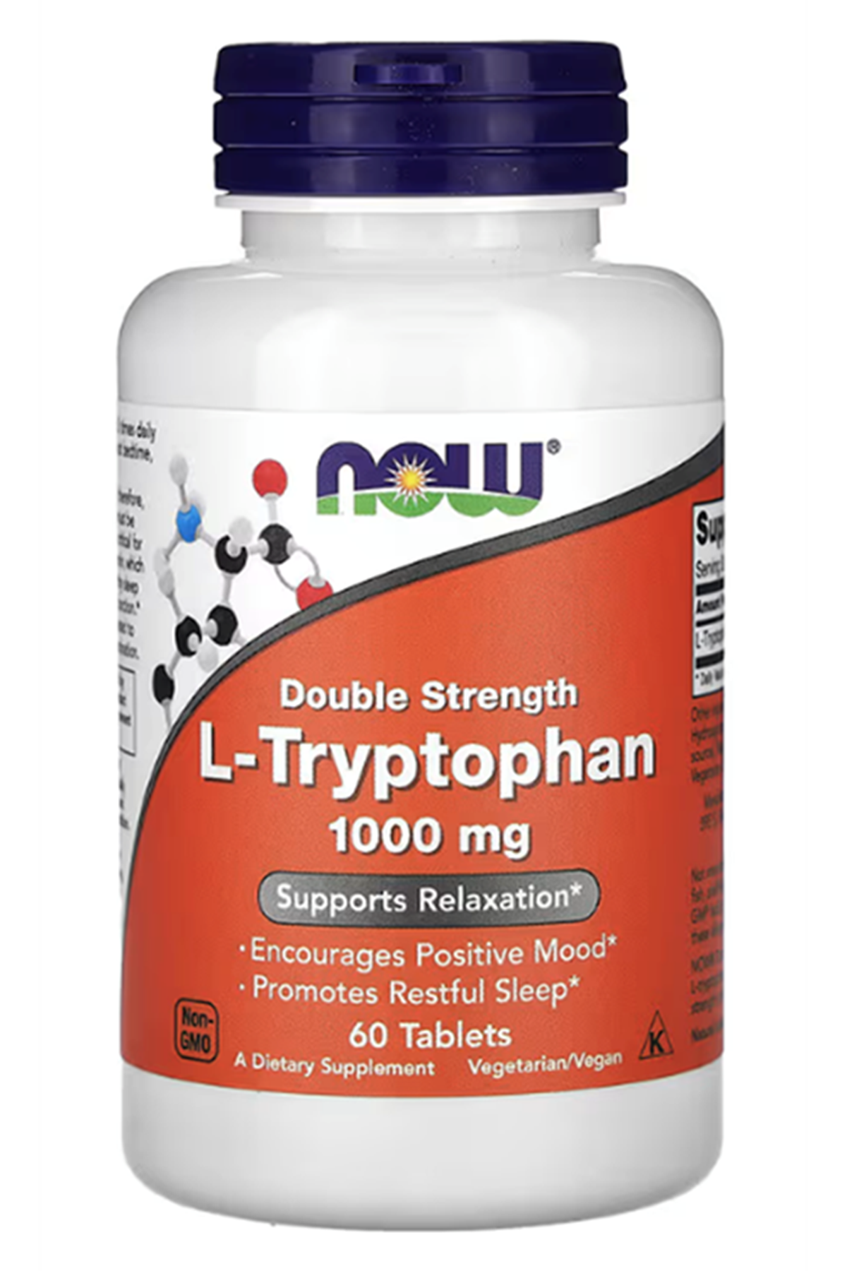 NOW Foods  L-Tryptophan Double Strength 1000mg 60 Tablet.Usa Menşei.47.