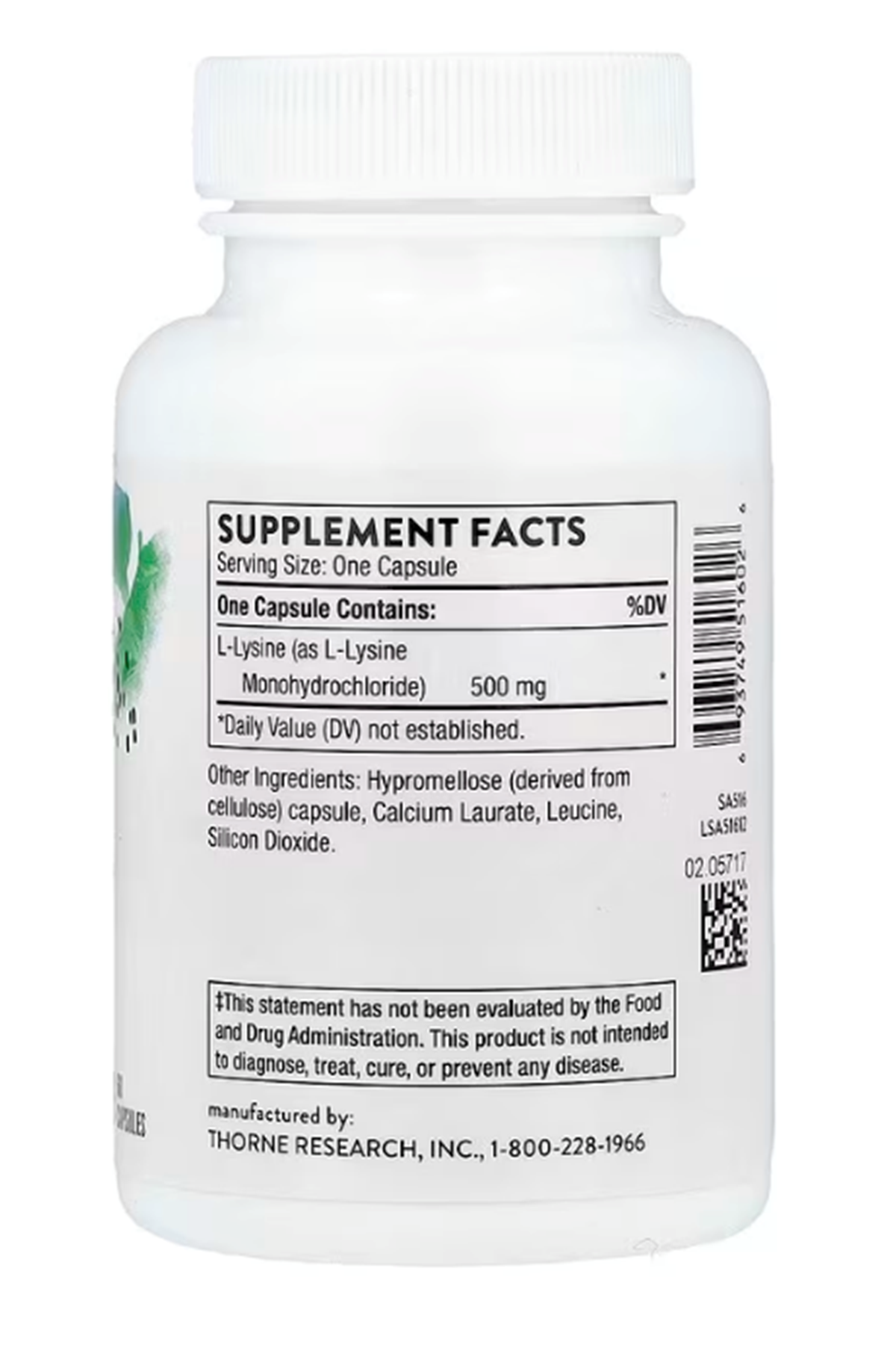 Thorne, Lysine, 500 mg, 60 Capsules.