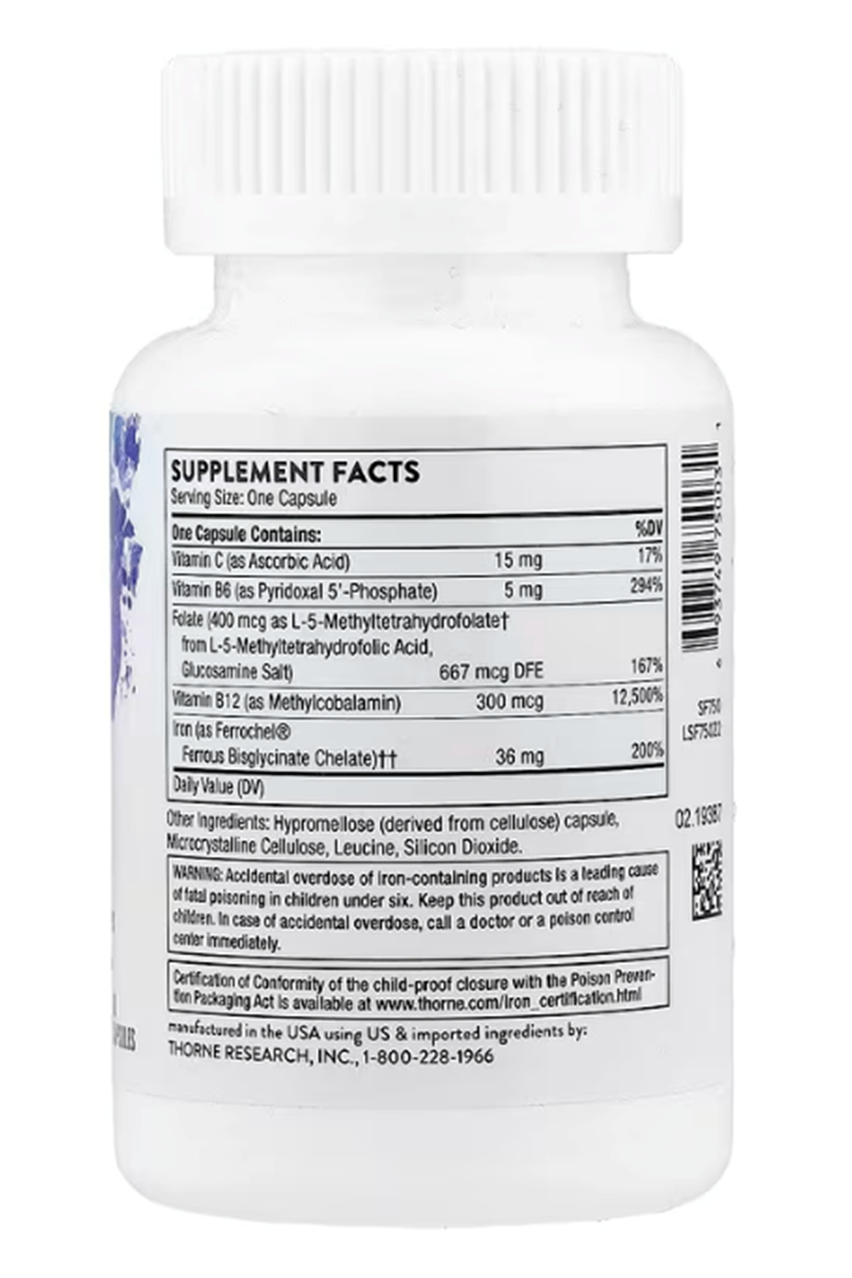 Thorne, Advanced Iron Complex, 60 Capsules.