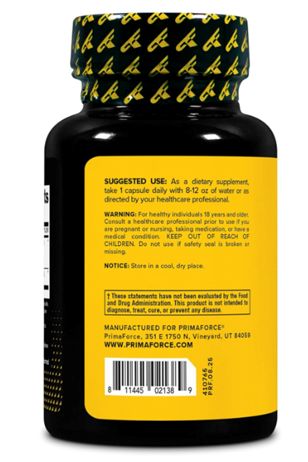 Primaforce KSM-66 Ash/wagan/dha Root Extract (600mg) 60 Veggie Capsules - 5% Withanolides with BioPerine.