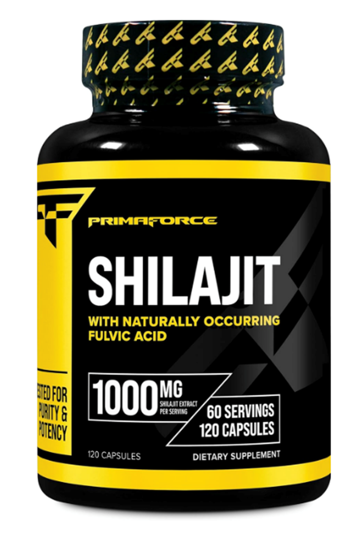 Primaforce Shilajit 120 Capsules (1000mg) - with Naturally Occurring Fulvic Acid, 60 Servings.