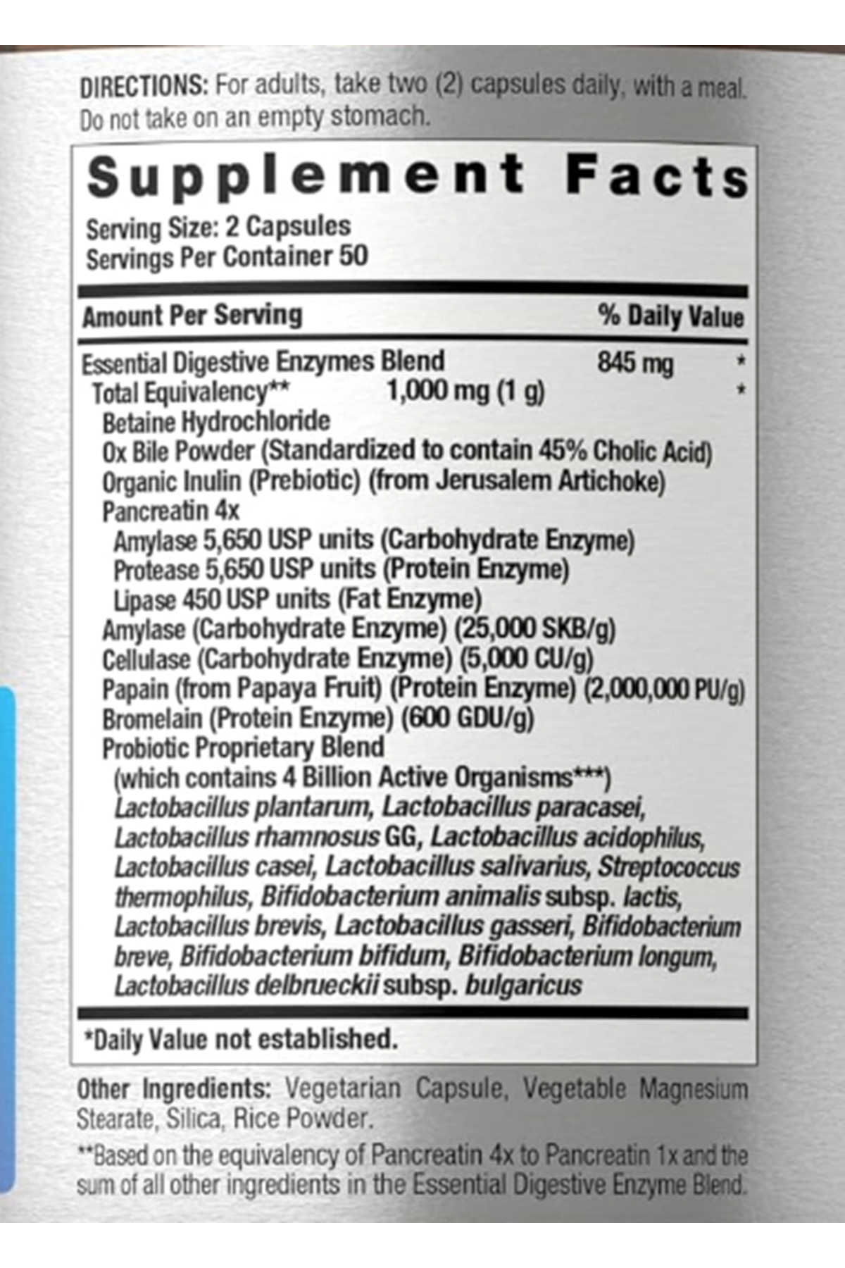 Horbaach Essential Digestive Enzymes 100 Capsules Enzyme Blend for Men & Women Non-GMO  Gluten Free.
