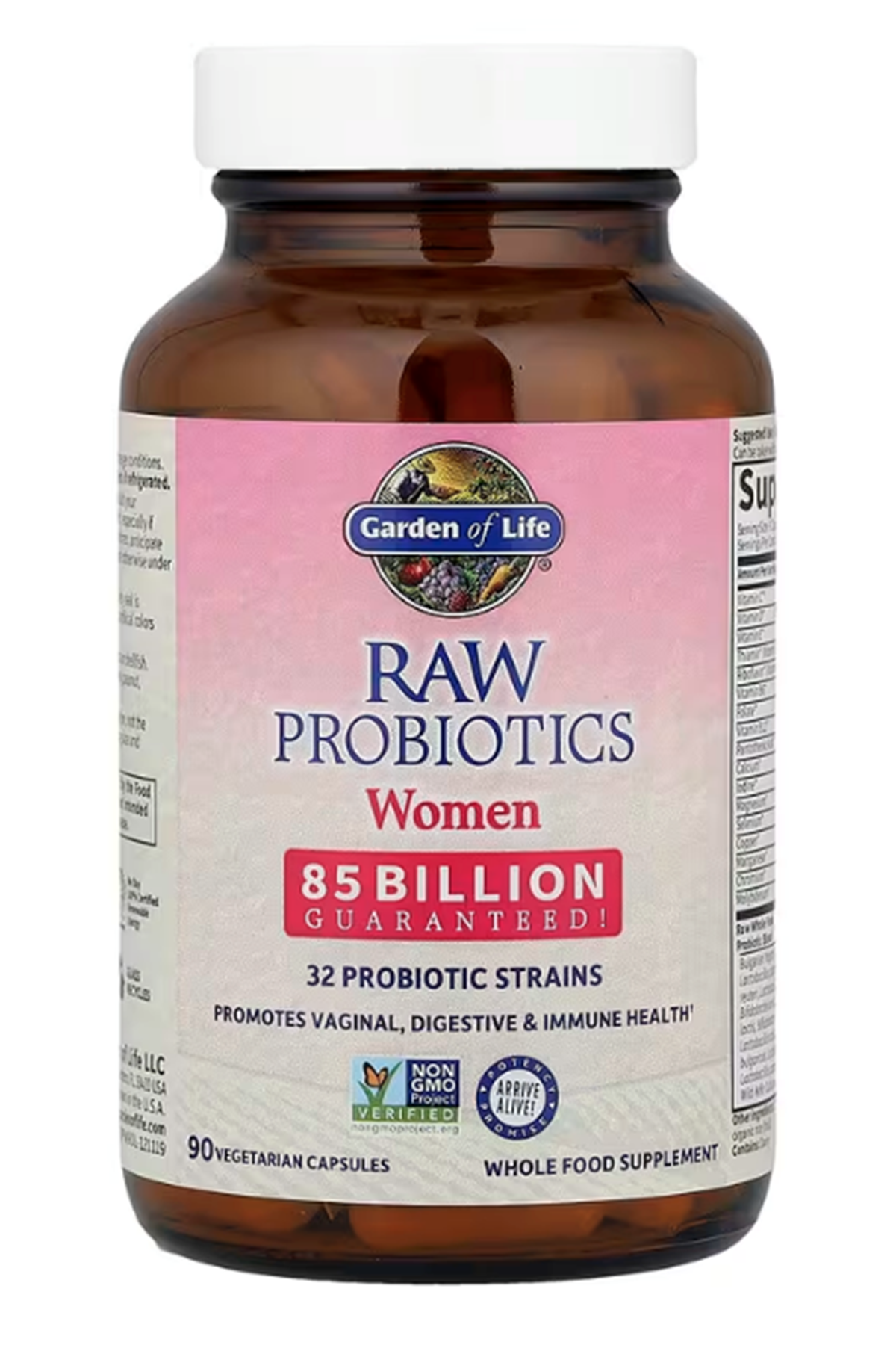 Garden of Life, RAW Probiotics, Women, 85 Billion, 90 Vegetarian Capsules.