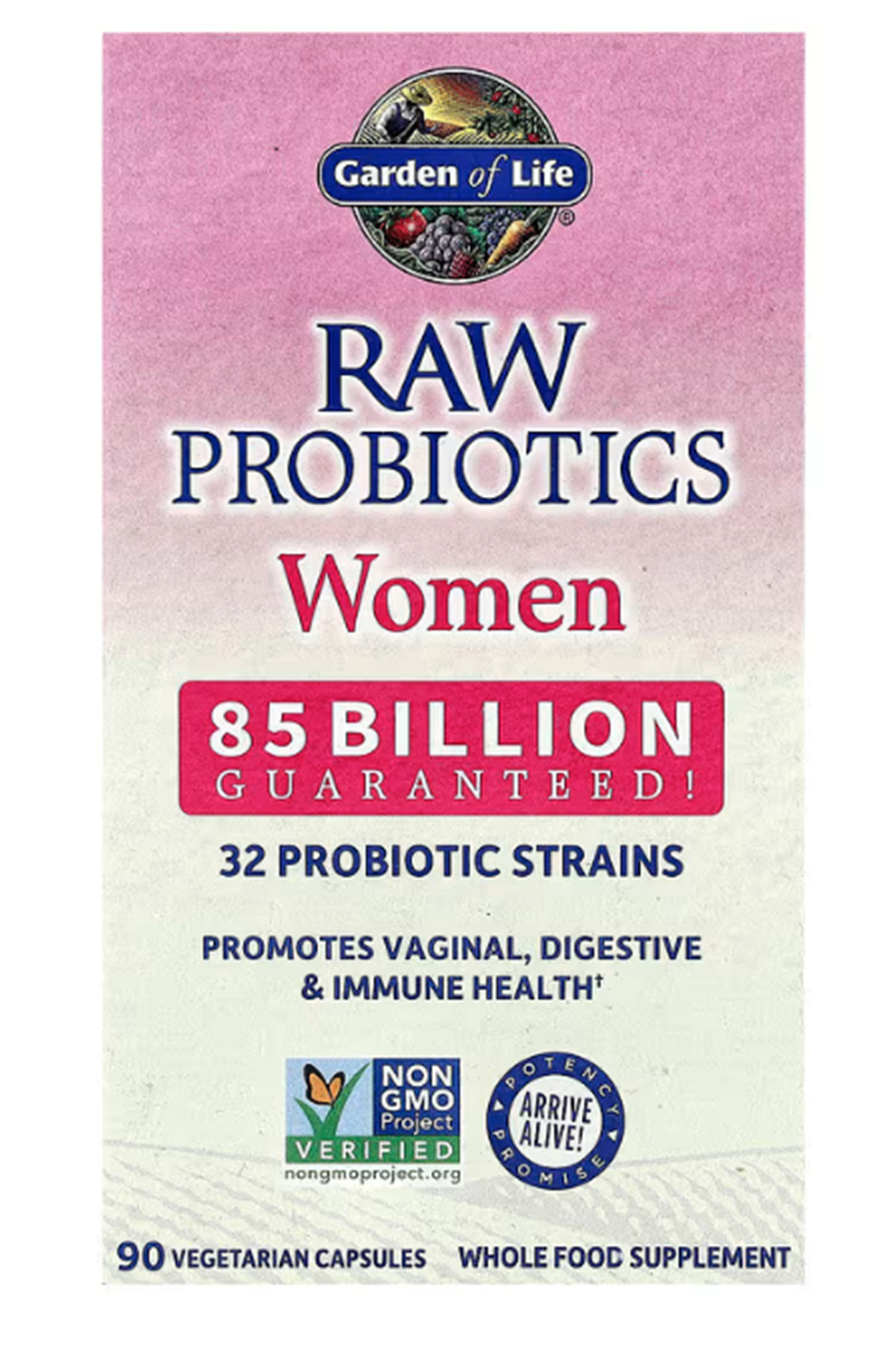 Garden of Life, RAW Probiotics, Women, 85 Billion, 90 Vegetarian Capsules.