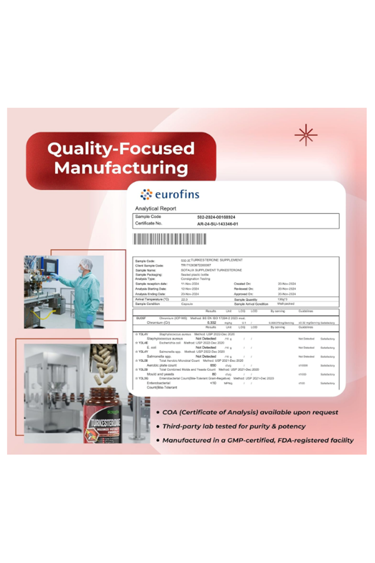 SOTALIX Turkesterone Ajuga Turkestanica 150 Capsul Standardized High Potency with Maca Root Tribulus Terrestris - Muscle Growth Energy Memory Support.