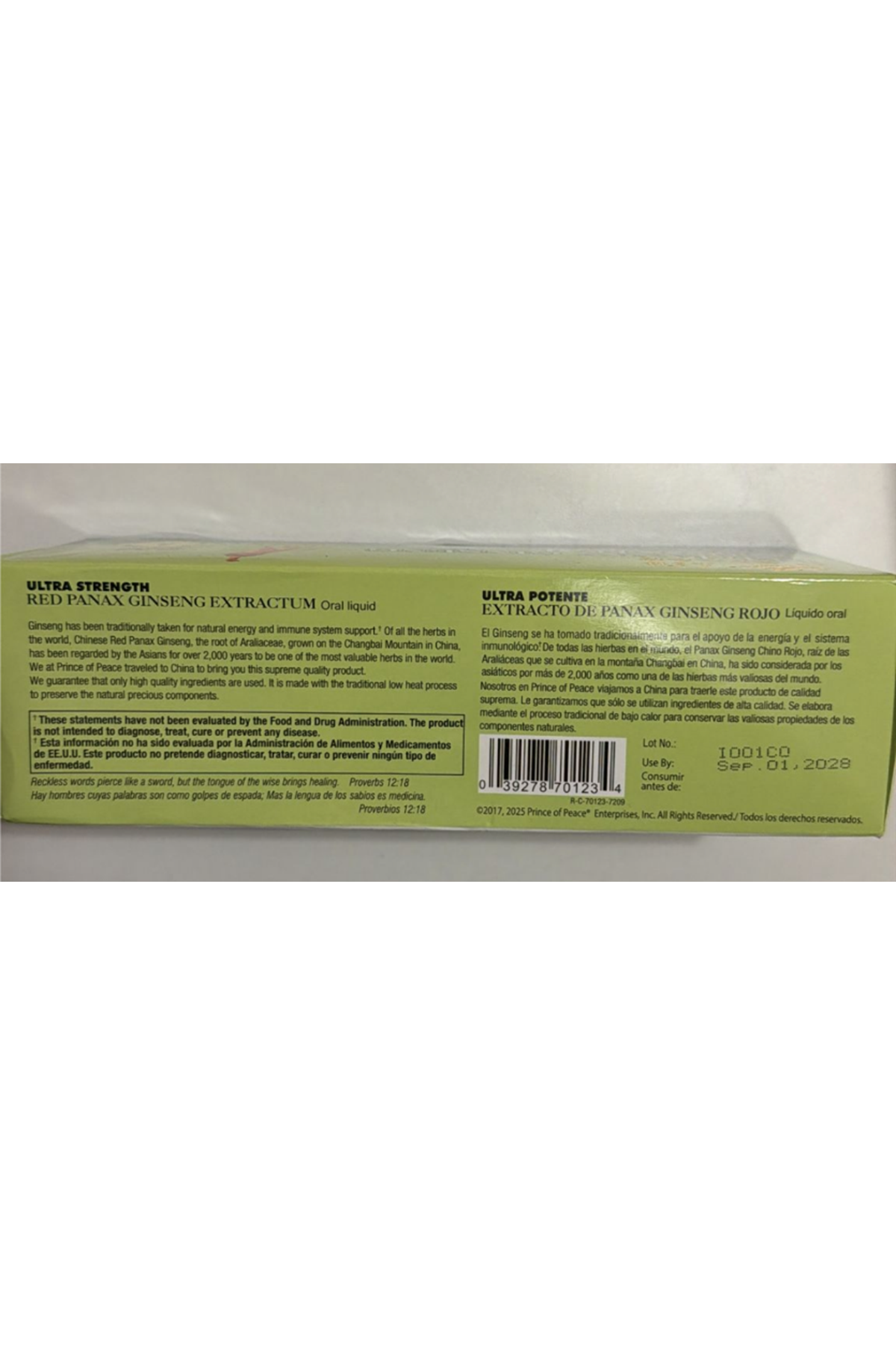 Prince of Peace Red Panax Ginseng Extractum Ultra Strength, 10cc 0.34 Fl Oz (Pack of 30 Şase).